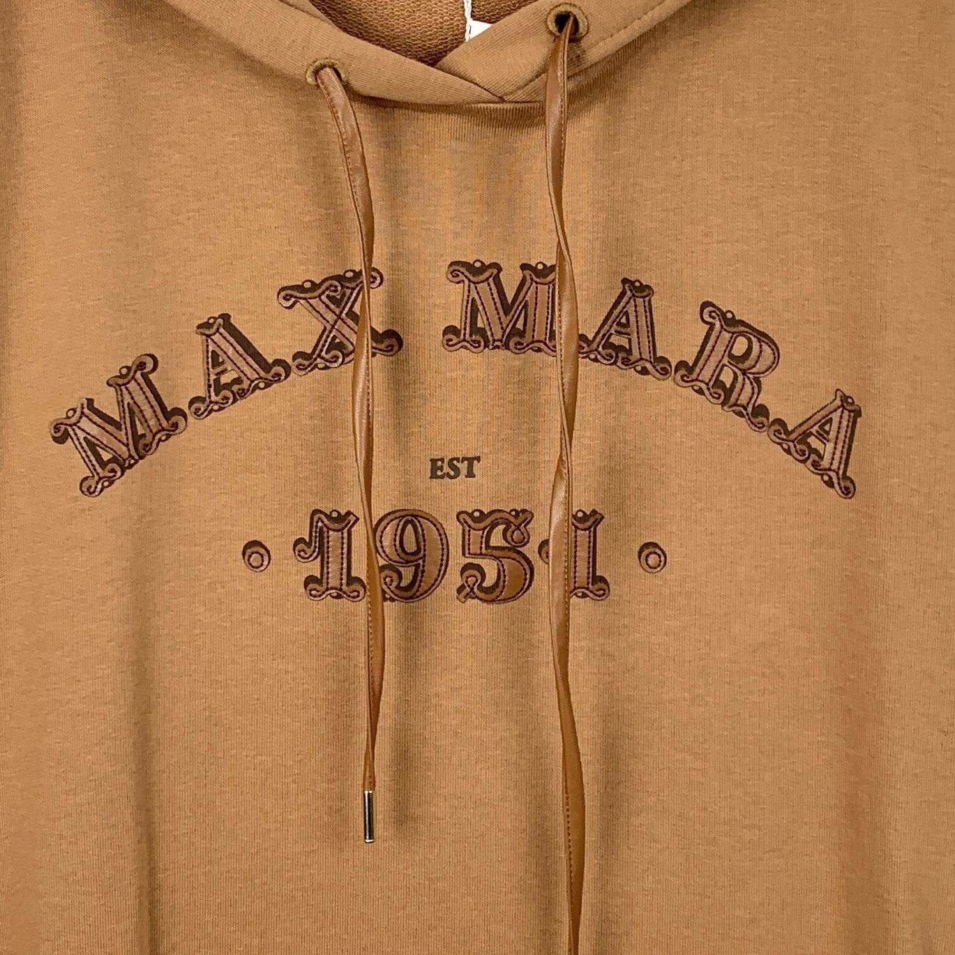 Max Mara MaxMara Brown Logo Hooded Sweatshirt With Drawstring Long Sl Size M / US 6-8 / IT 42-44 - 5 Thumbnail
