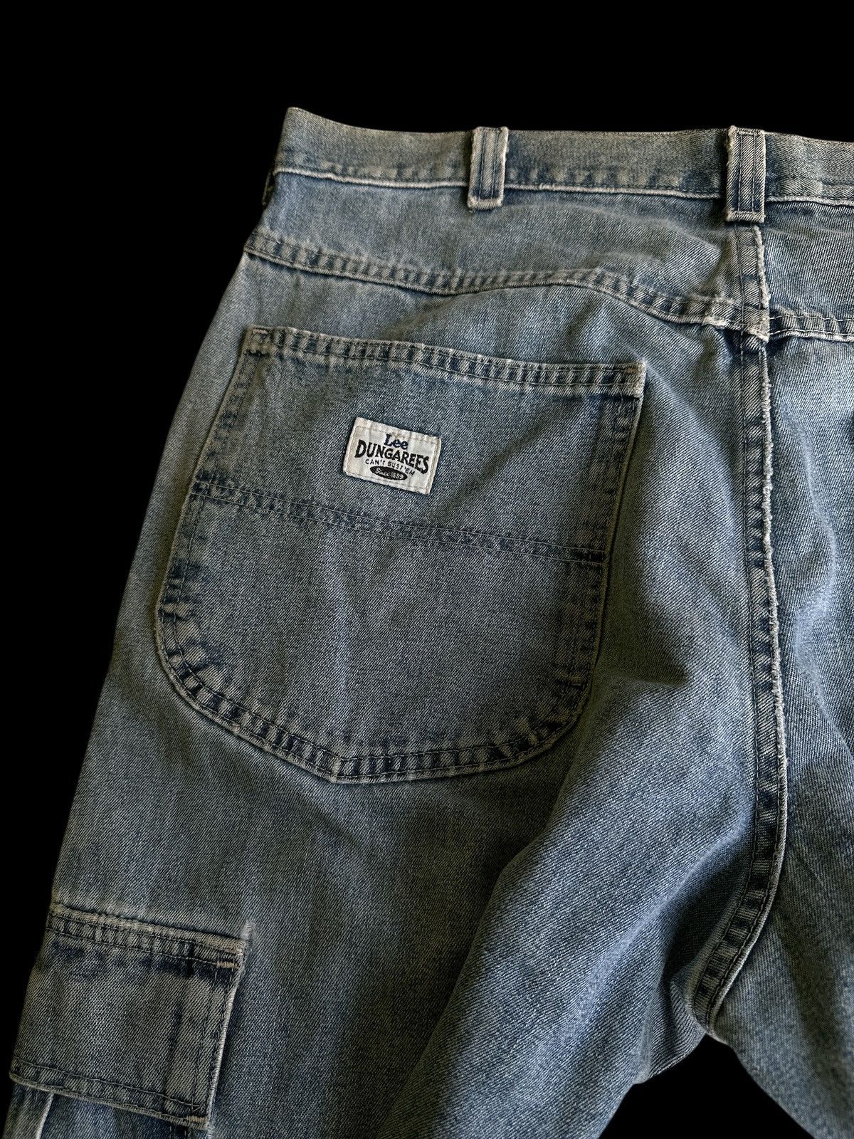 Vintage Distress Denim💥 Vintage Lee Dungaree Capenter💥 Size US 38 / EU 54 - 3 Thumbnail