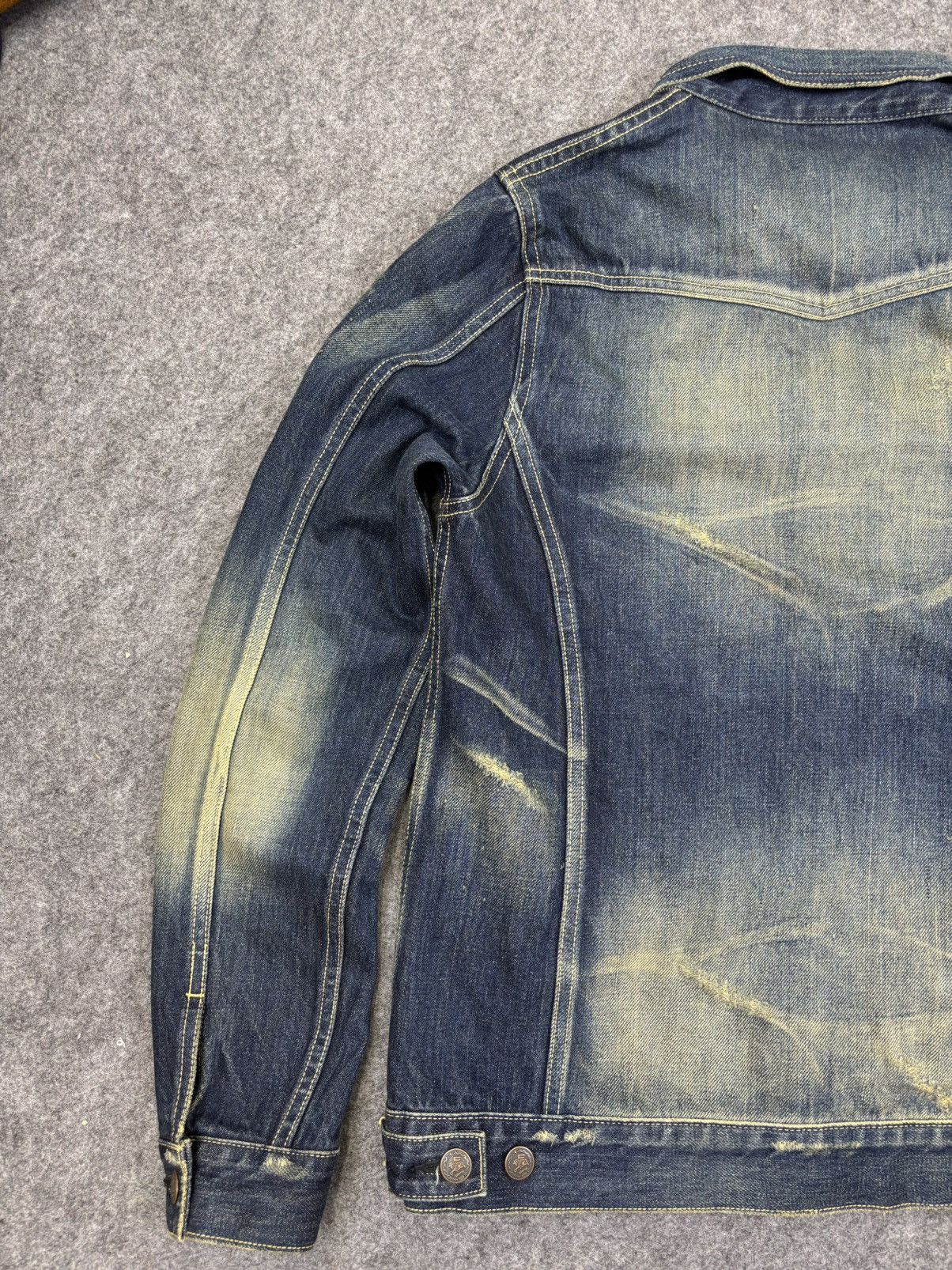 Japanese Brand 💥Selvedge Trucker💥glamb Sick Fades Distressed Trucker F818 Size US XS / EU 42 / 0 - 16 Thumbnail