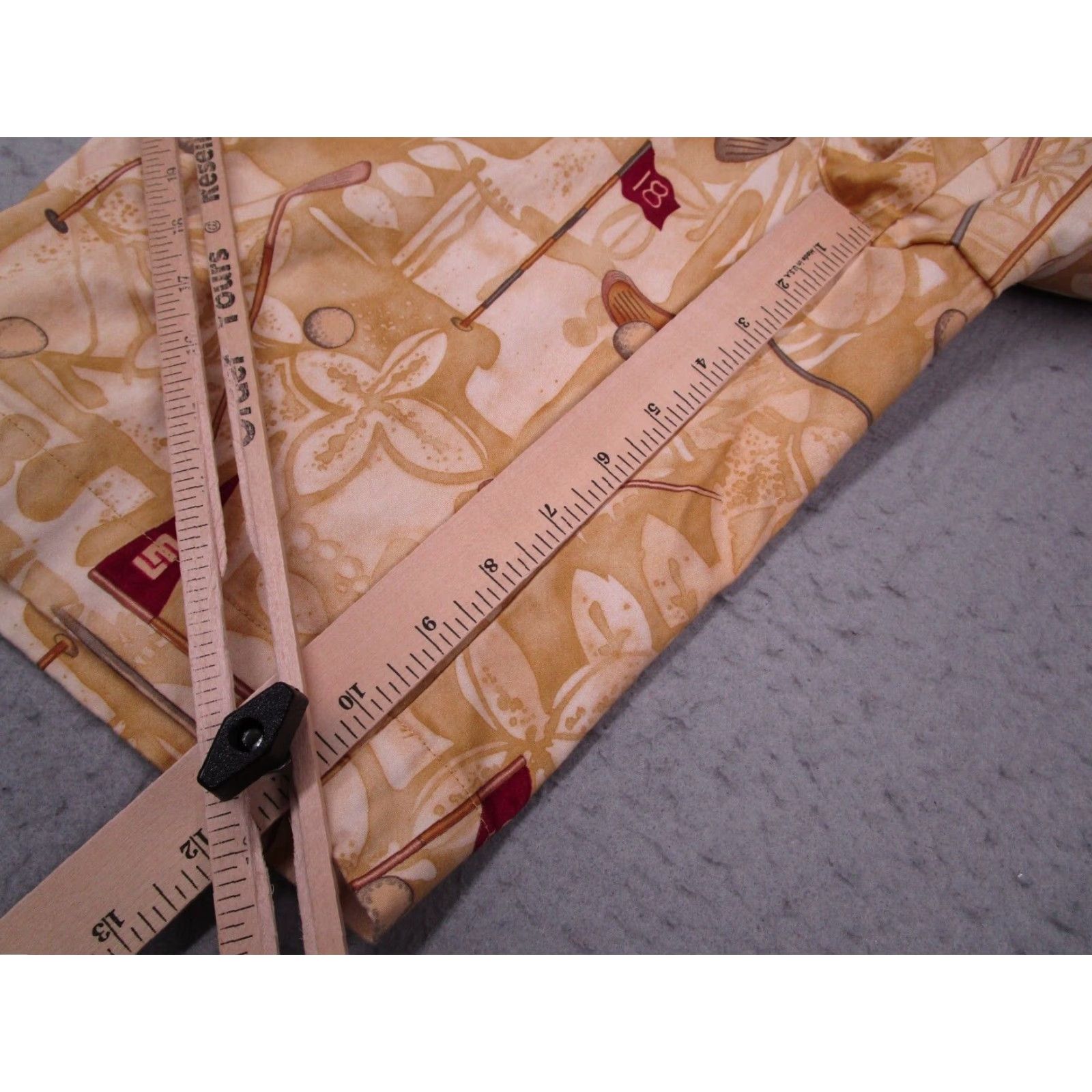 Vintage Loudmouth Golf Mens Beige 32 Shorts 11" AOP Golf Clubs Flags Tropical Chino Size US 32 / EU 48 - 3 Thumbnail