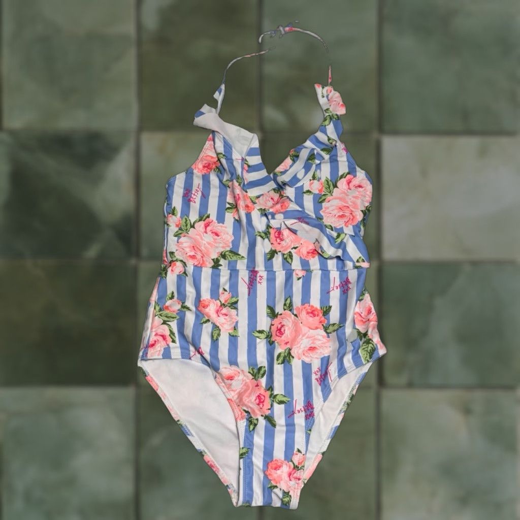 Betsey Johnson Betsey Johnson Womens One Piece Swimsuit Size S Floral UPF 50 Spaghetti Strap Built-In Bra Removable Pads Quick Dry UV Protection Multicolor Size ONE SIZE - 1 Thumbnail