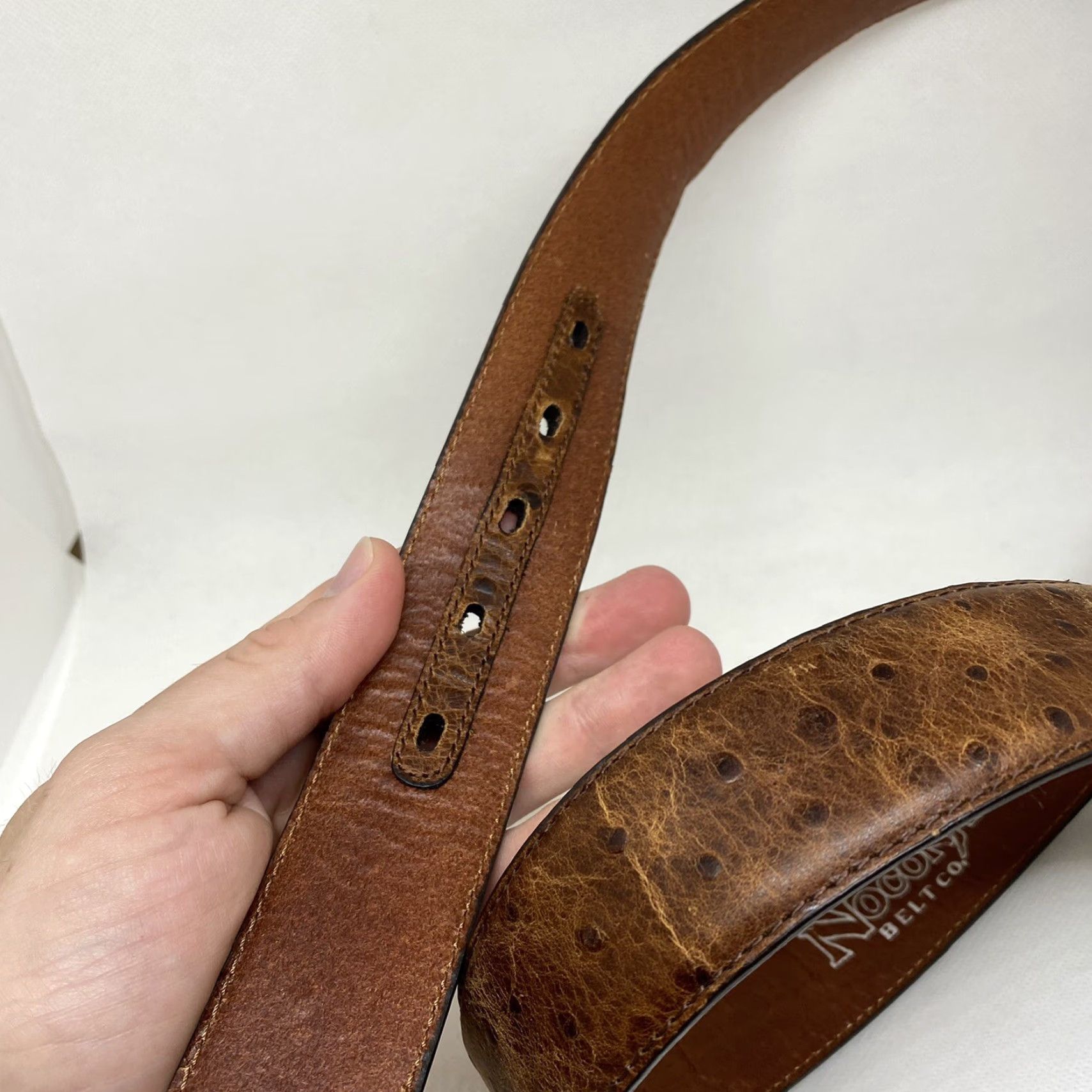 Vintage VINTAGE Nocona Belt Mens 42 Leather Brown Ostrich? Unisex Cowboy Rodeo Nocona Belt Mens 42 Leather Brown Ostrich? Size 42 - 6 Thumbnail