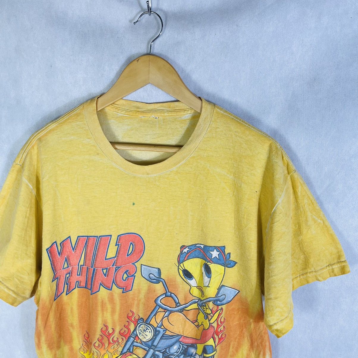 Disney × Rap Tees × Vintage Vintage Tweety Bird Wild Thing Flaming Chopper Bike Tee Size US L / EU 52-54 / 3 - 6 Thumbnail