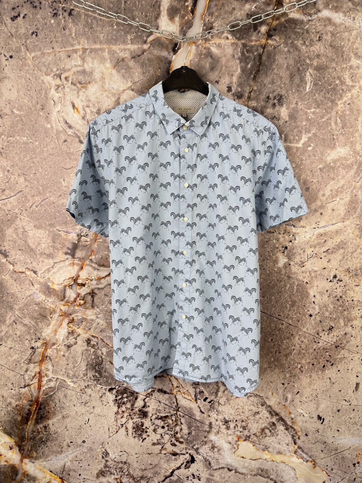 Ted Baker Men’s Ted Baker London Short Sleeve Button-Up Shirt Size 5 Size US XL / EU 56 / 4 - 1 Thumbnail
