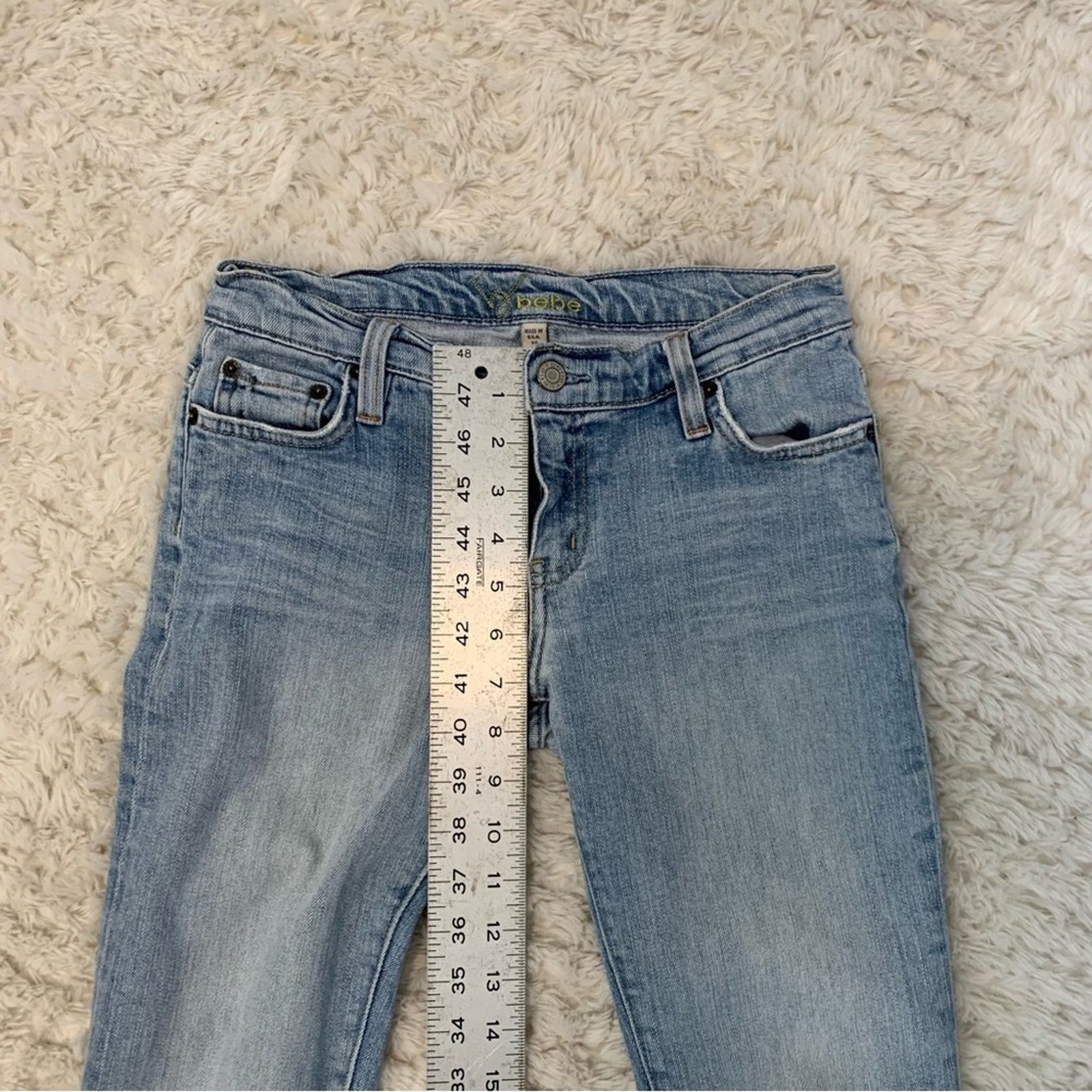 Bebe Vintage 2000s Bebe Low Rise Bootcut Blue Jeans Y2K Size 26" / US 2 / IT 38 - 7 Thumbnail