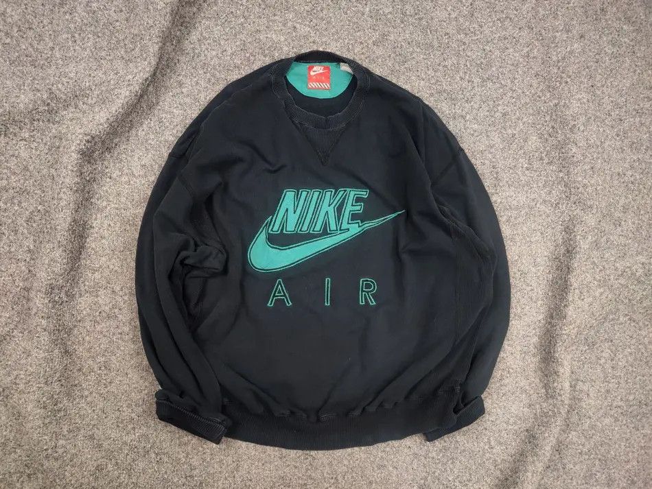 Vintage 80s Nike Air Embroidered Crewneck Blue Sweatshirt