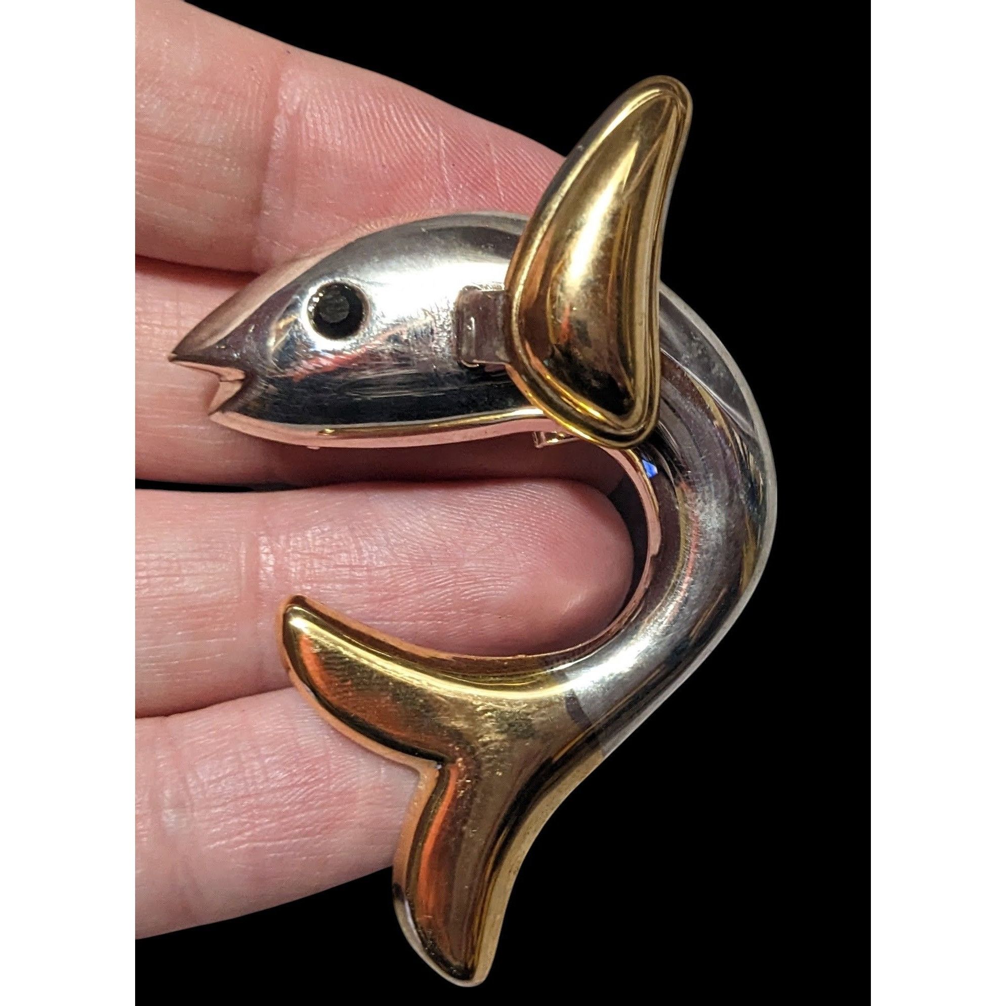 Other Vintage Silver And Gold Tone Fish Brooch/Pendant Size ONE SIZE - 2 Thumbnail