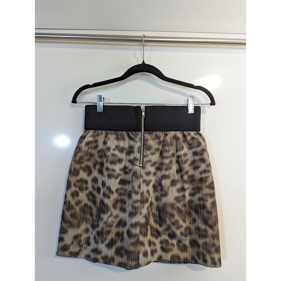 Veronica Beard Pull on silk mini skirt cheetah print | sz 1 XXS Size 24" / US 00 / IT 34 - 4 Thumbnail