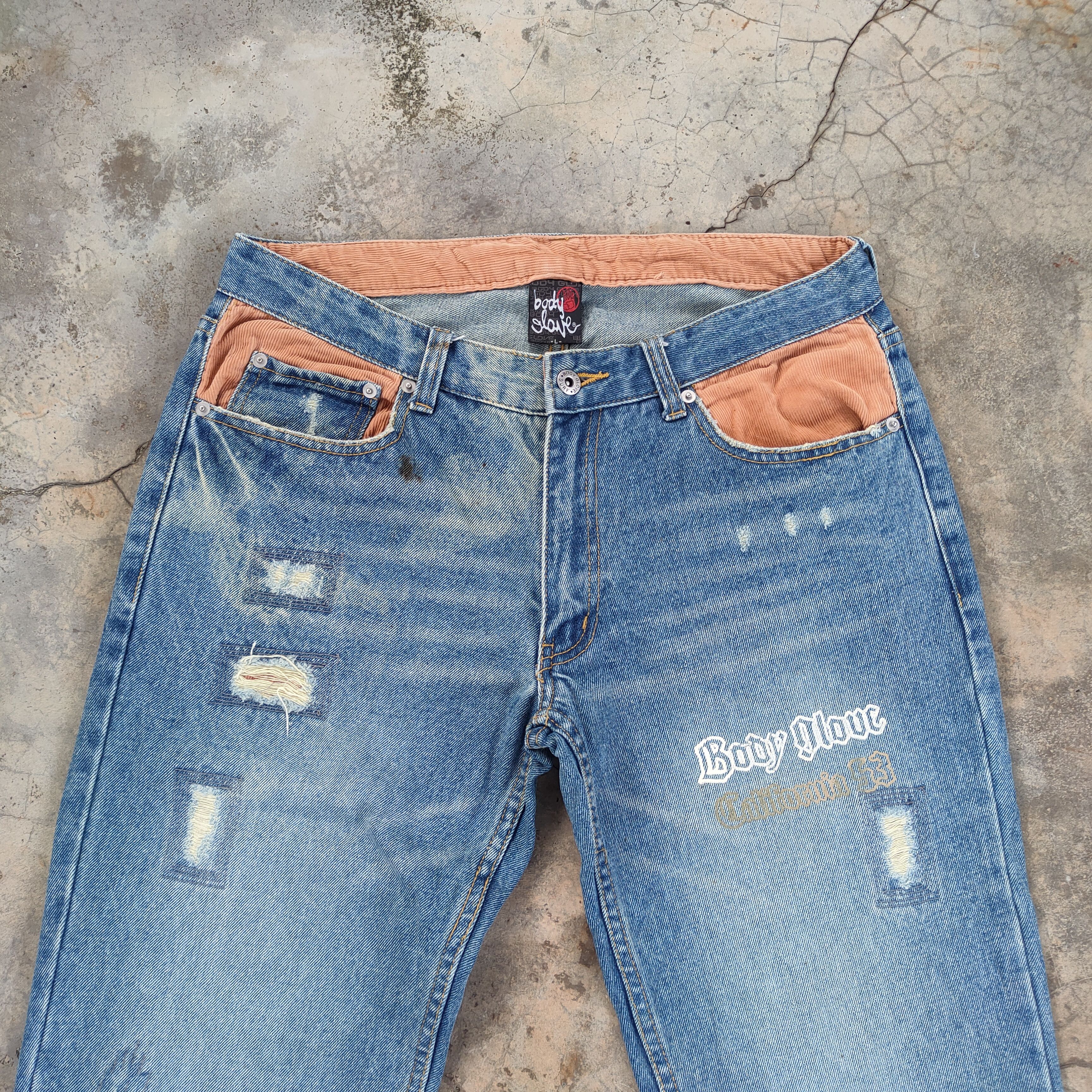 Body Glove W33 VINTAGE BODY GLOVE RIPPEP DENIM JEAN PANTS Size US 33 - 3 Thumbnail
