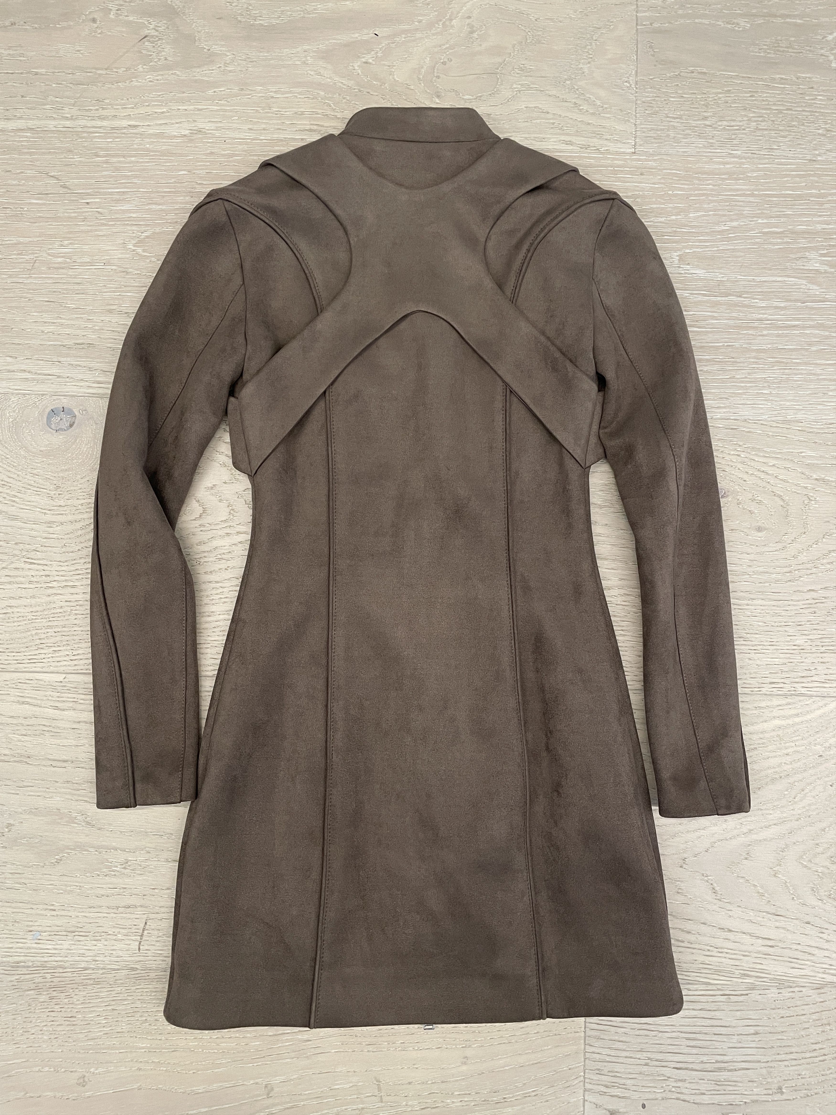 Misbhv $730 MISBHV Vegan Suede Mini Dress Brown Size XS / US 0-2 / IT 36-38 - 7 Thumbnail