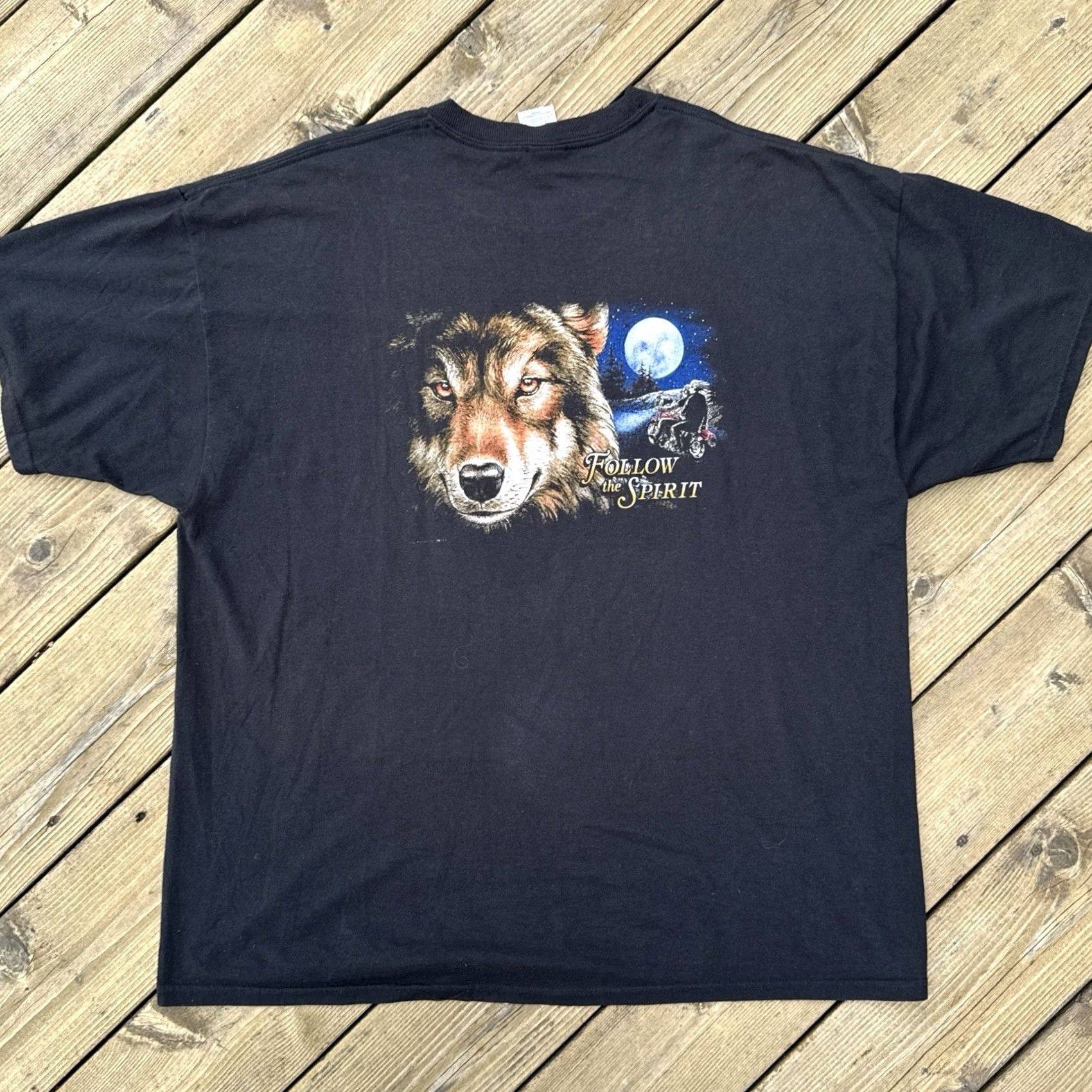 Jerzees VINTAGE Y2K Wolf Eagle Biker T Shirt American Legends Motorcycle 2XL Men Size US XXL / EU 58 / 5 - 5 Thumbnail