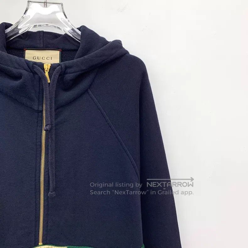 Gucci Gucci Dark blue striped webbing design cotton hooded semi- Size XS / US 0-2 / IT 36-38 - 3 Thumbnail
