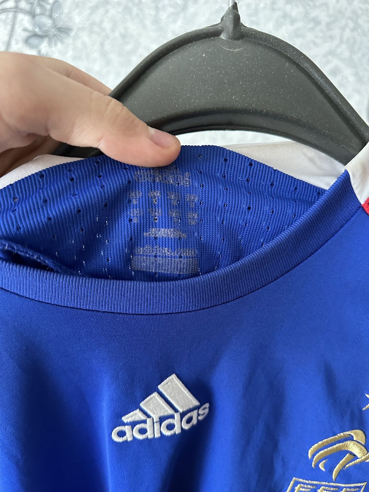 Adidas Mens Vintage Adidas France National Team T Shirt home away Size US L / EU 52-54 / 3 - 4 Thumbnail