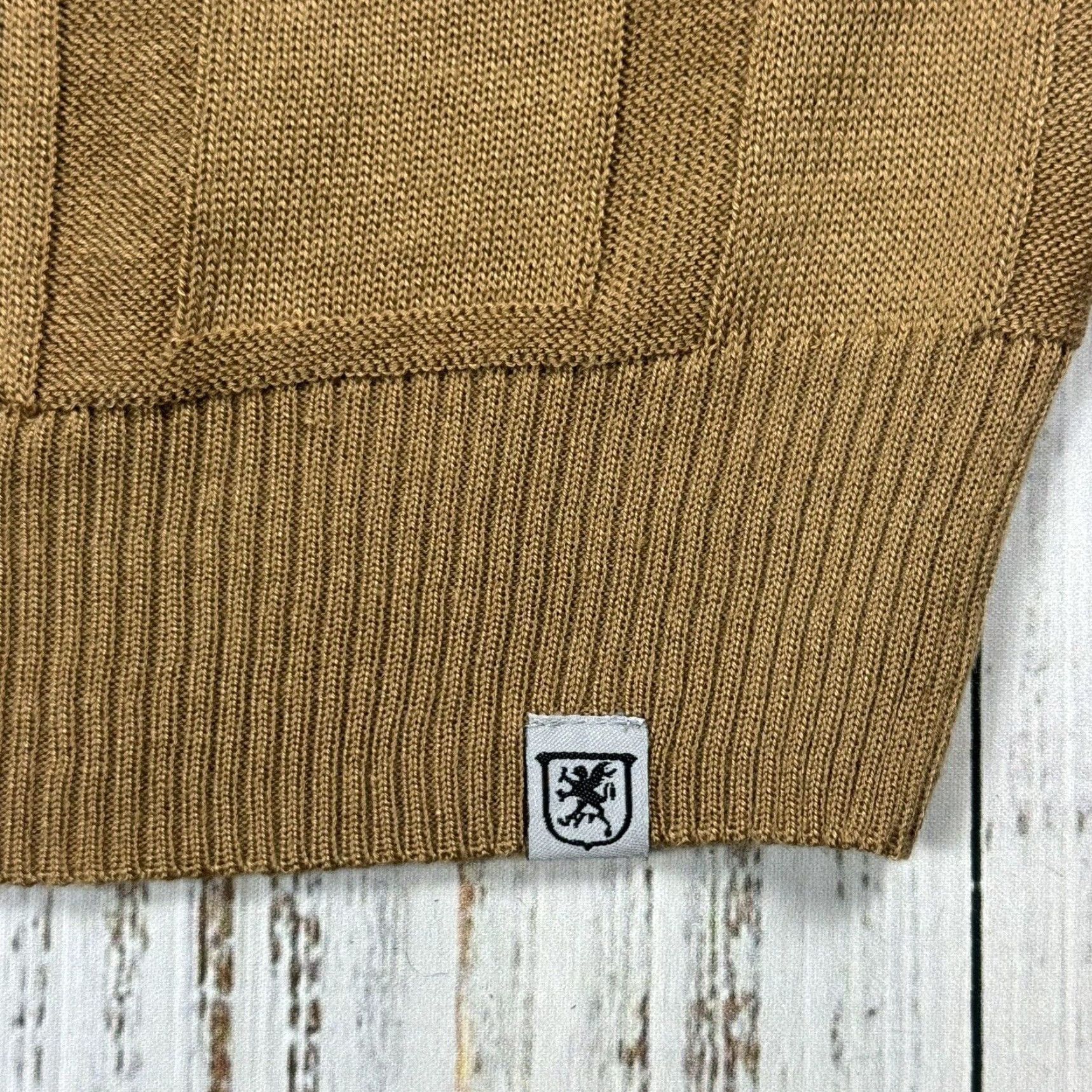 Stacy Adams Stacy Adams Designer Sweater 3XLT Big & Tall Adult Beige Knit 1/4 Zip Plaid Mens Size US XXL / EU 58 / 5 - 7 Thumbnail