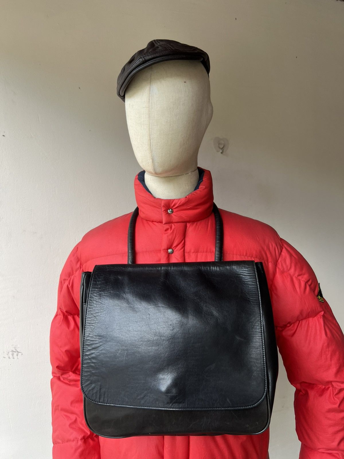 Leather Vintage B. Stuff Japan Patina Black All Leather Bag Size ONE SIZE - 1 Thumbnail