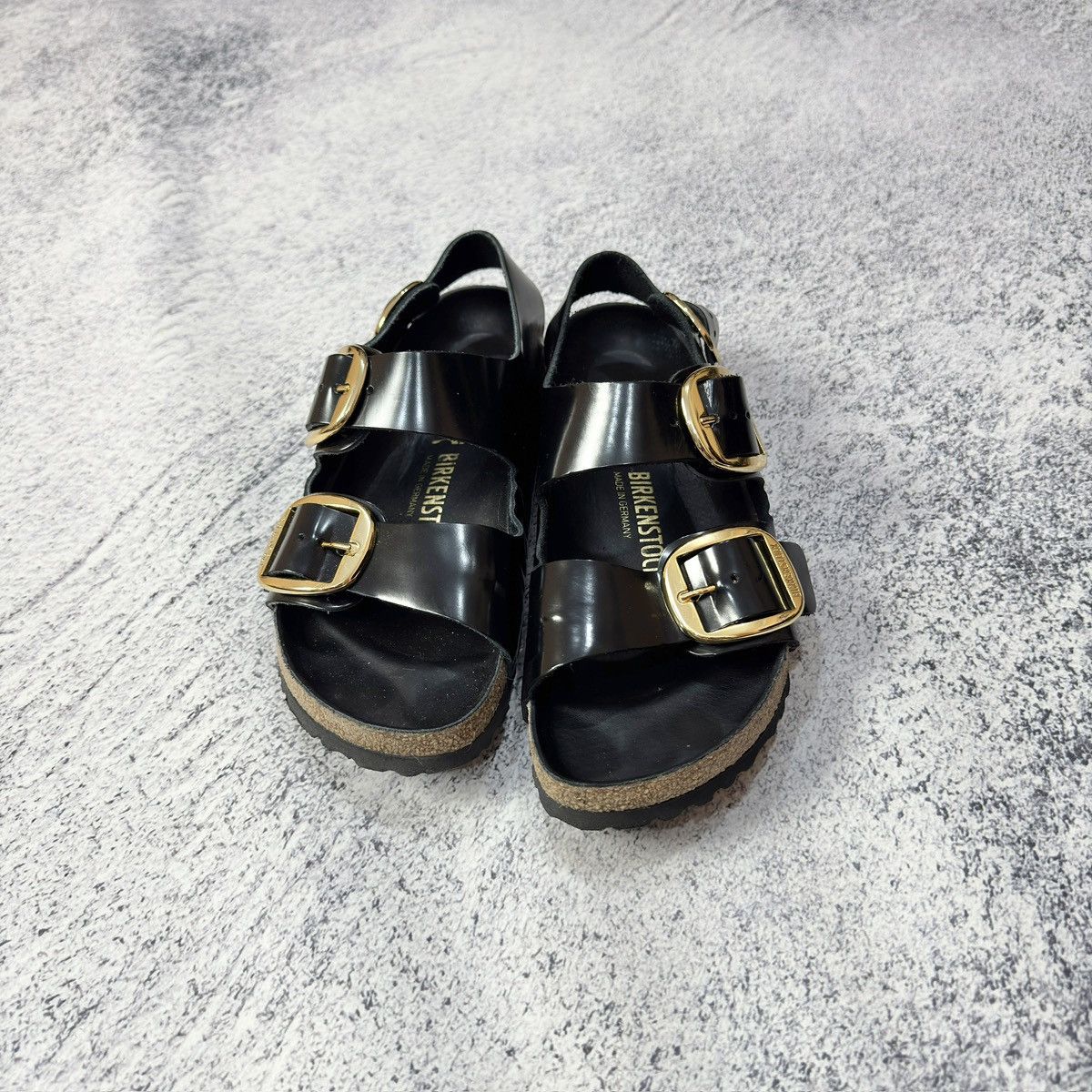 Birkenstock × Designer Birkenstock Milano Black/Gold Leather Sandals 39size 25cm Size US 8.5 / IT 38.5 - 2 Thumbnail
