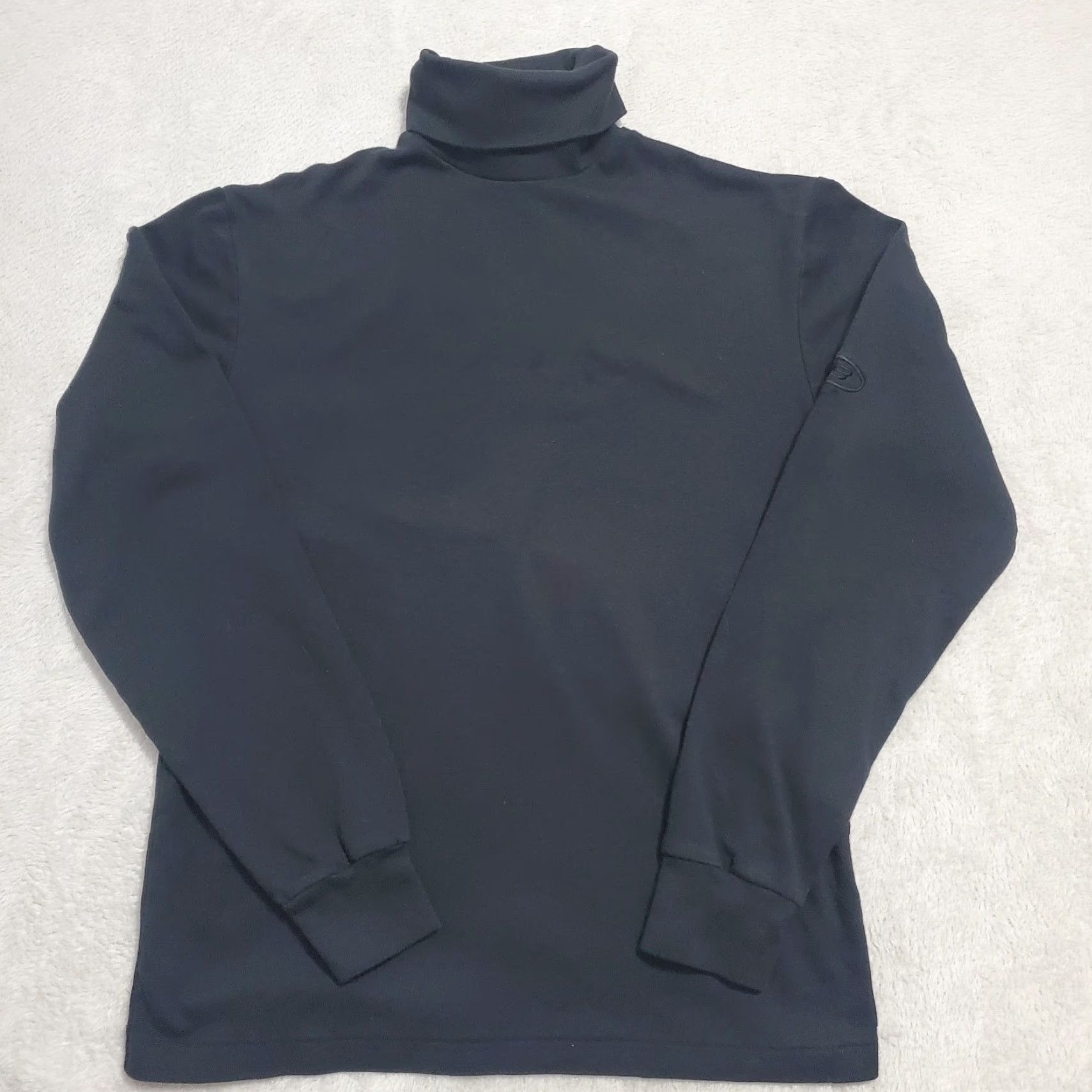 Bogner VINTAGE Bogner Shirt Women Medium Black Cotton Turtleneck Pullover Retro Ski USA FLAW Embroidered Size M / US 6-8 / IT 42-44 - 2 Thumbnail