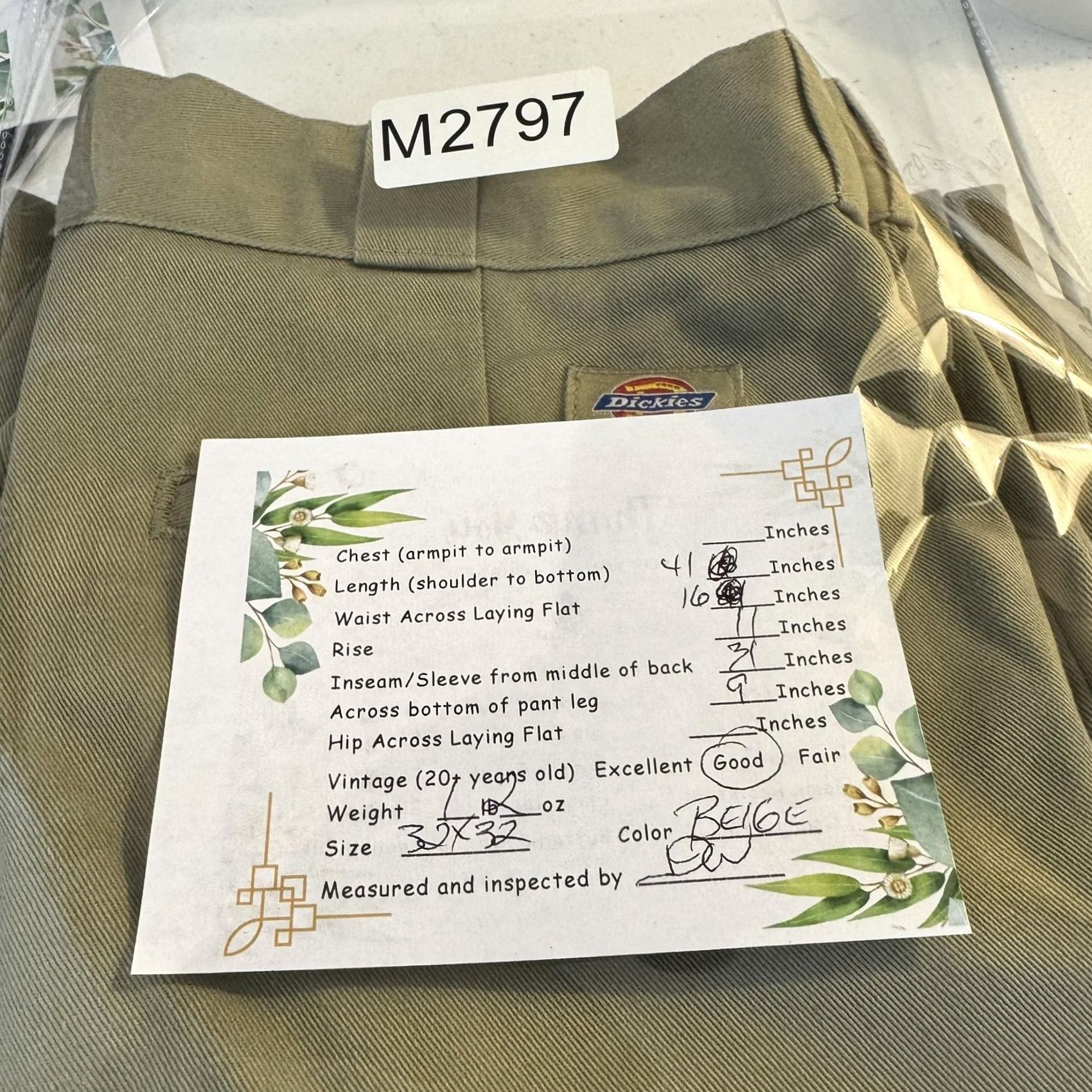 Dickies Dickies 874 Original Fit Pants Mens 30x32 Khaki Work Twill Straight Leg 874KH Size US 30 / EU 46 - 8 Thumbnail
