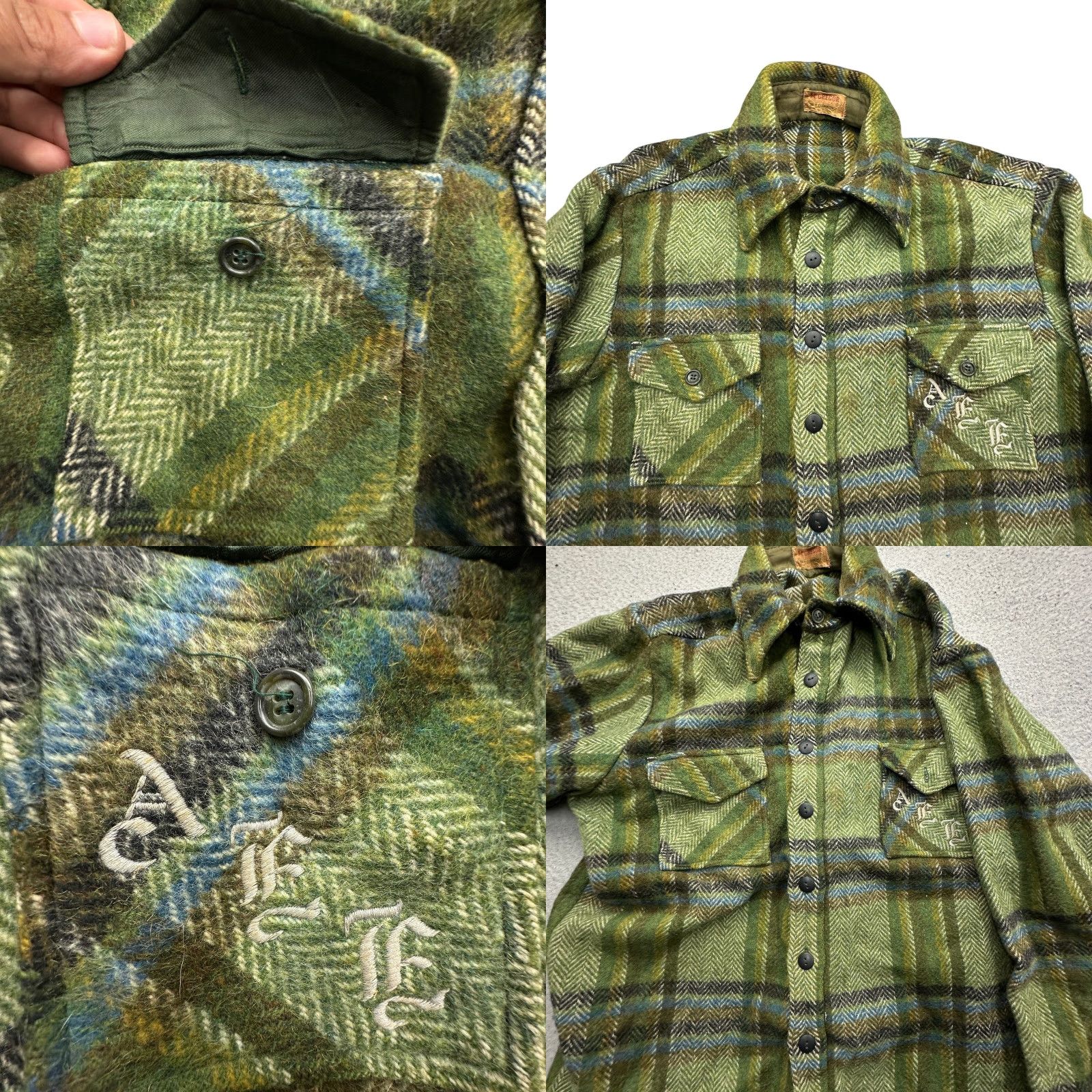 McGregor VINTAGE McGregor Wool Plaid Flannel Long Sleeve Button Up Shirt Mens Large Green Mens Size US L / EU 52-54 / 3 - 8 Thumbnail