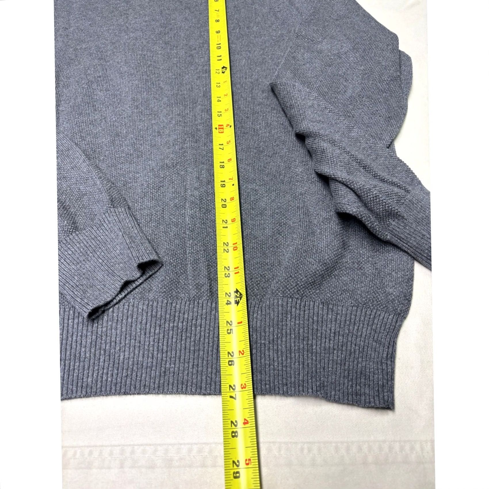 Brooks Brothers Brooks Brothers Mens Grey Cotton Cashmere Quarter Zip Sweater Large Mock Neck Size US L / EU 52-54 / 3 - 4 Thumbnail