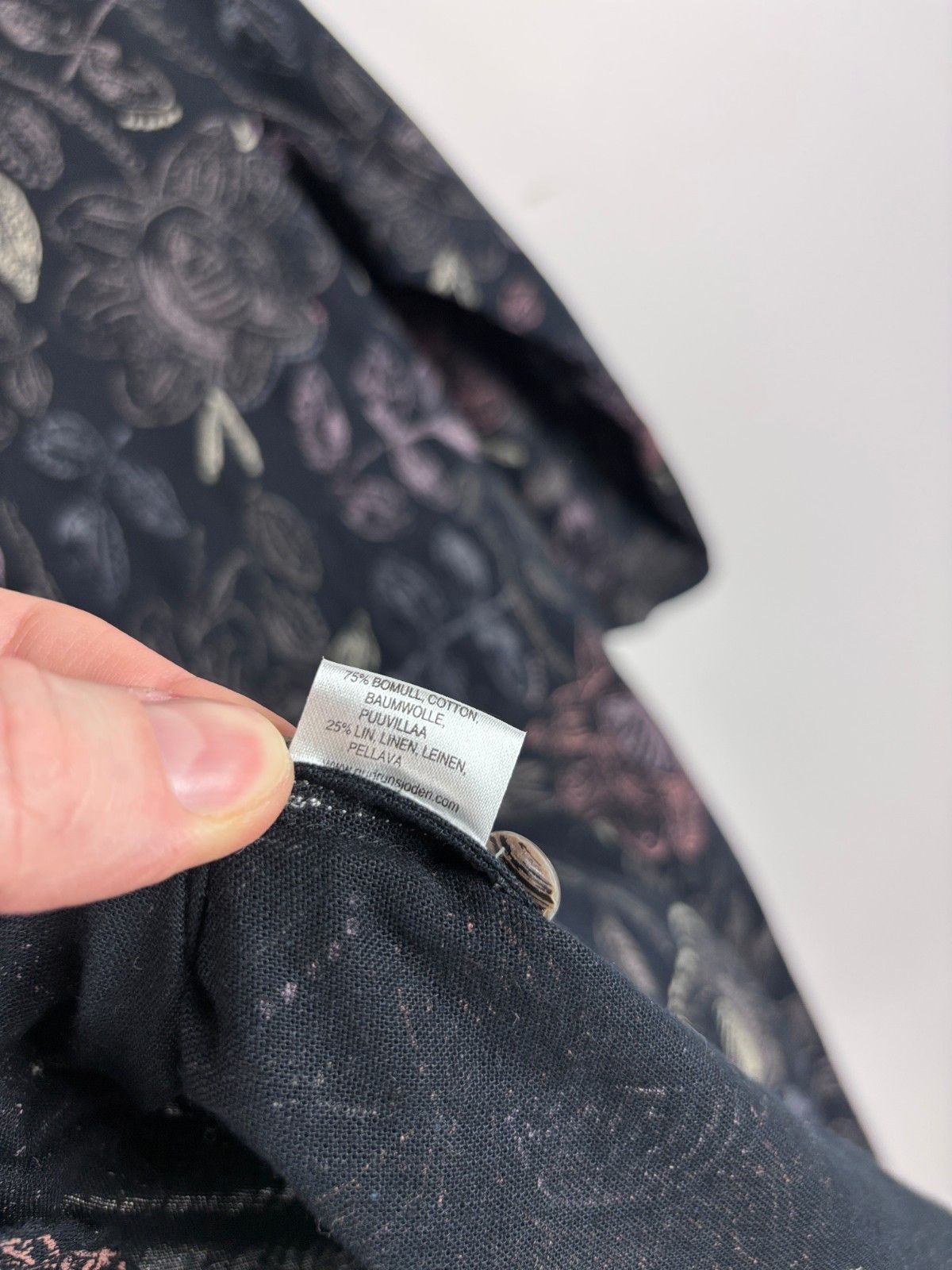 Gudrun Sjoden Gudrun Sjoden Floral Cotton Linen Black Dress Tunic Size M Size M / US 6-8 / IT 42-44 - 10 Thumbnail