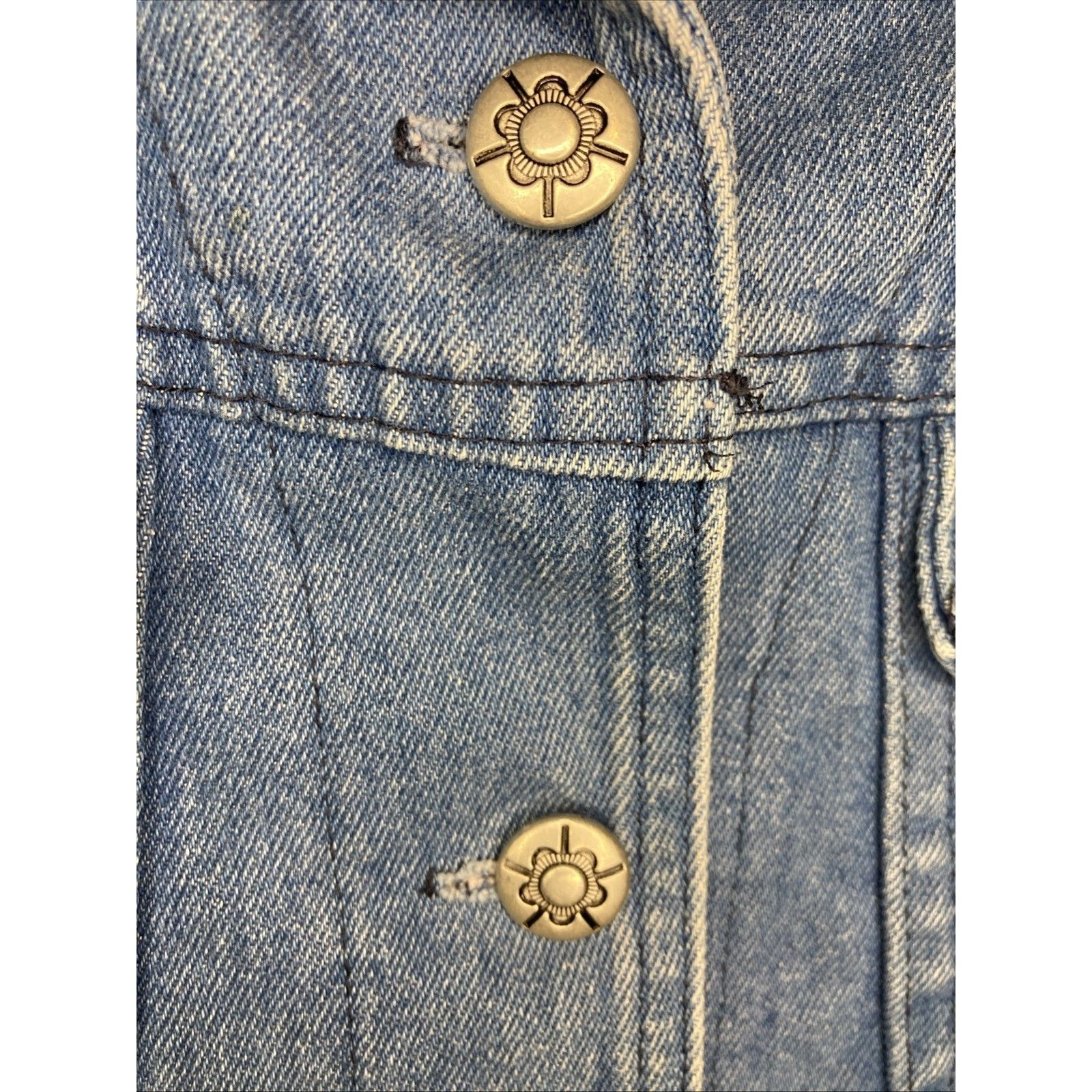 Other Vintage 90s Large Granny Cottagecore Prairie Denim Vest Size L / US 10 / IT 46 - 6 Thumbnail