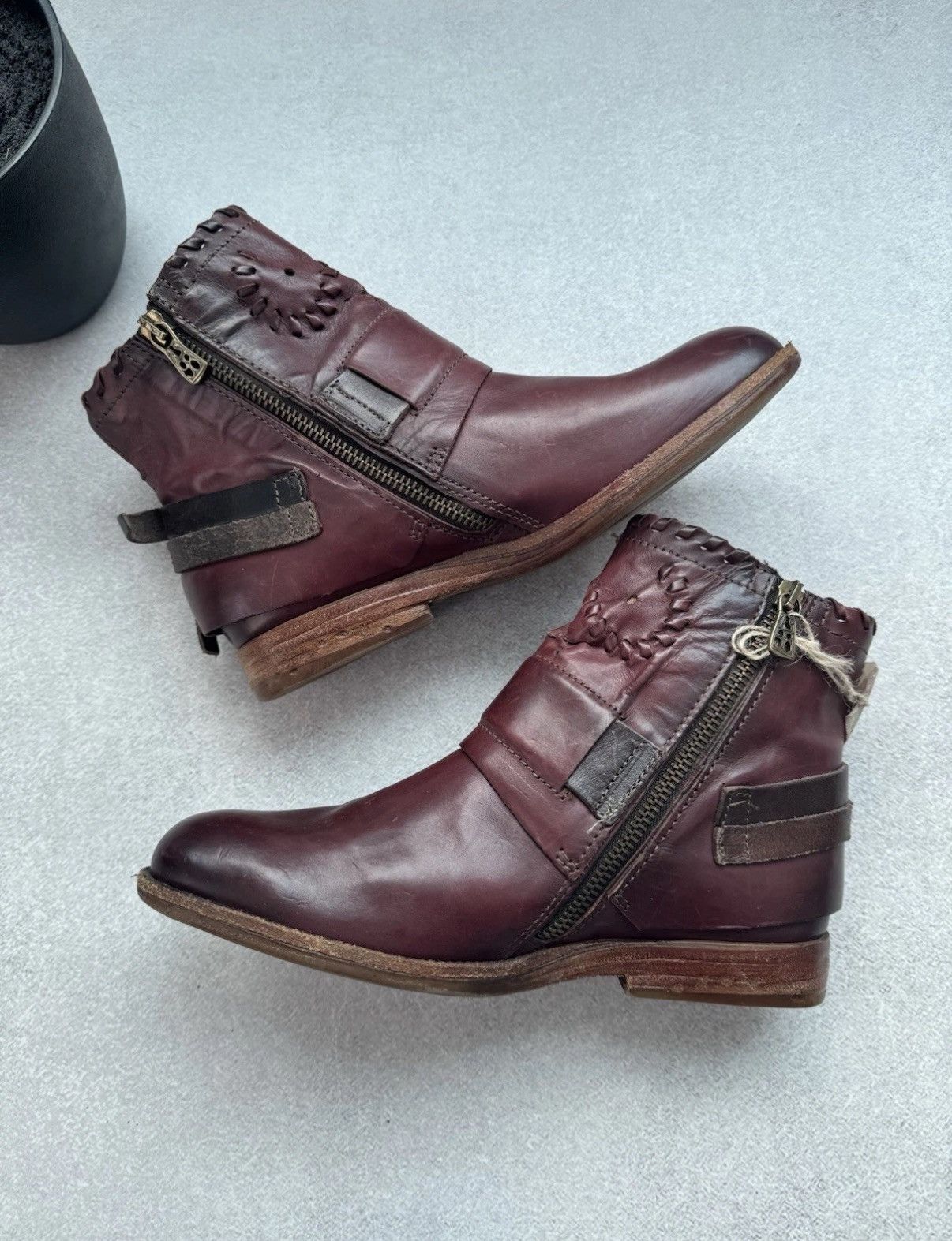 A.S.98 Vintage A.S 98 AIRSTEP Ankle Leather Burgundy Boots Size 37 Size US 6.5 / IT 36.5 - 3 Thumbnail