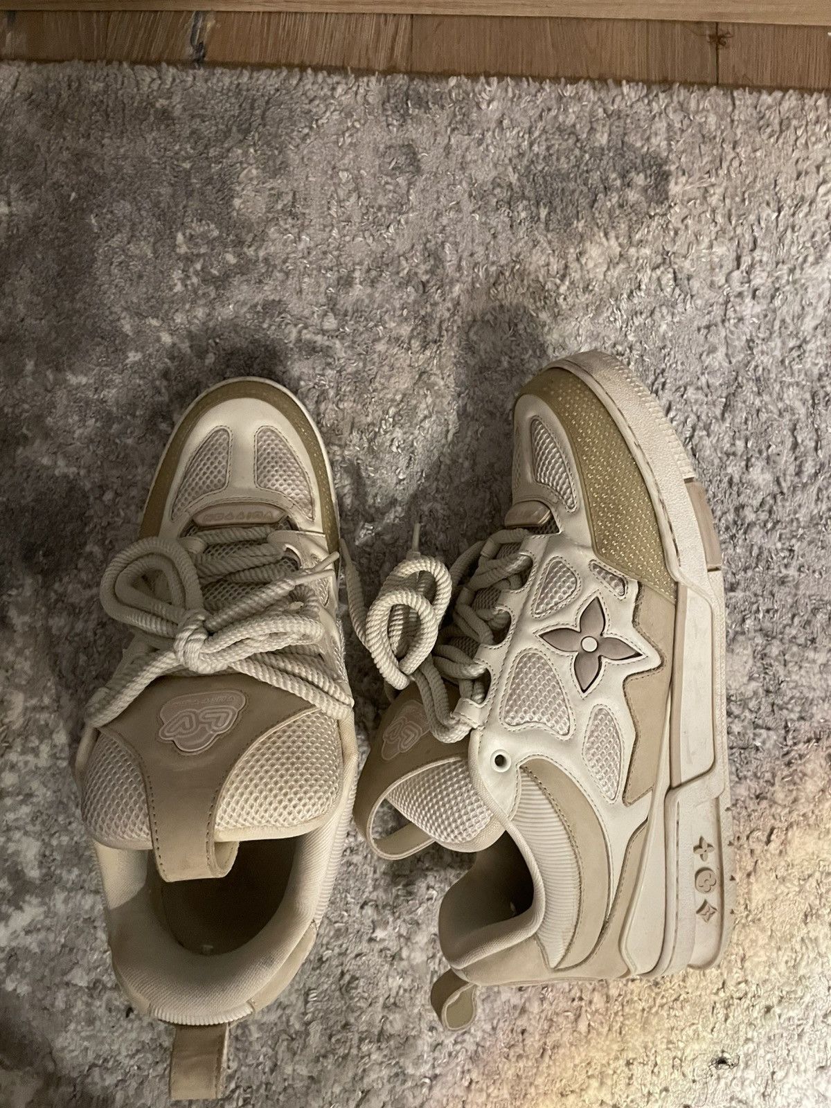 Louis Vuitton LOUIS VUITTON BEIGE SKATE LEATHER SNEAKER WITH BOX Size US 11.5 / EU 44-45 - 1 Thumbnail