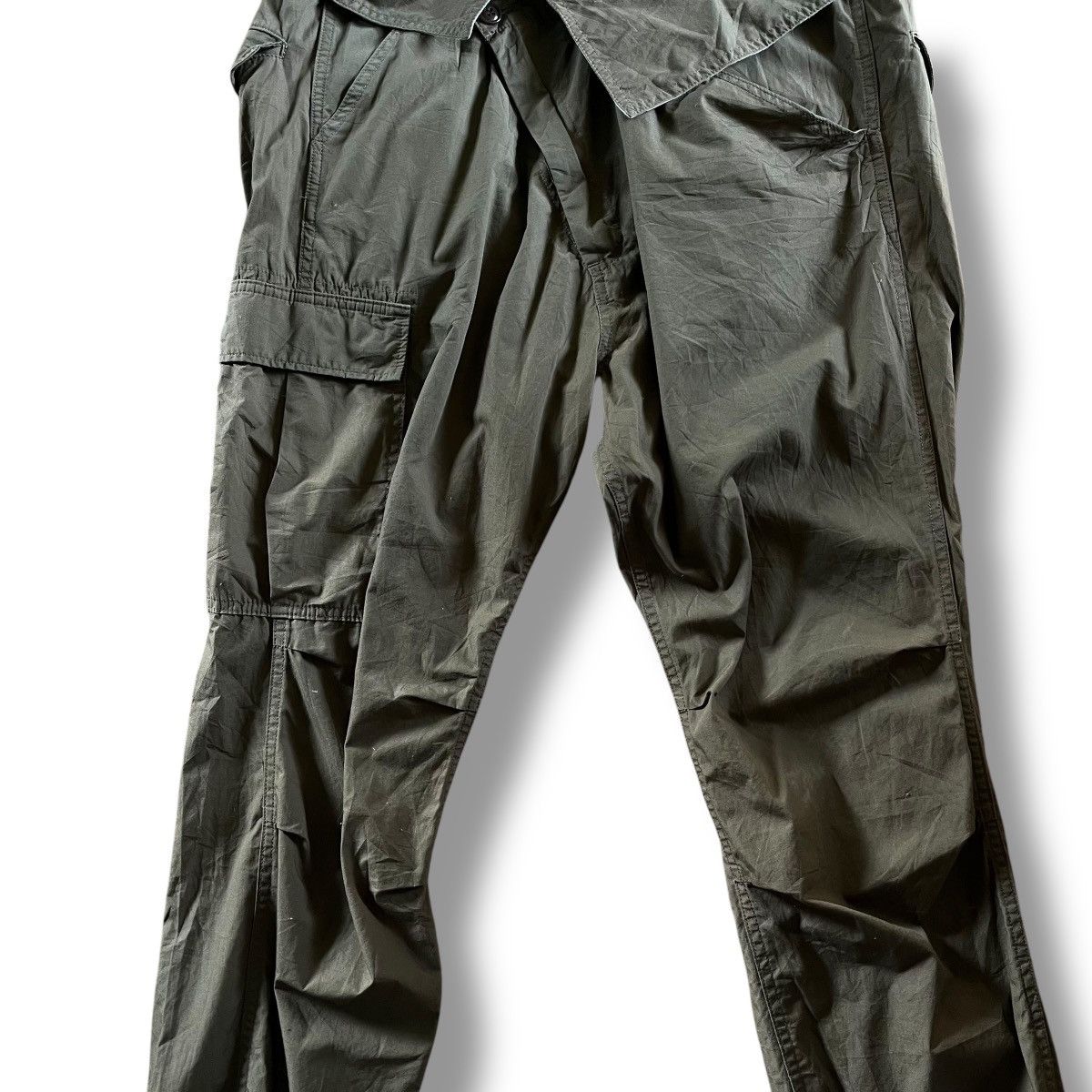 Japanese Brand × Johnbull × Vintage VINTAGE JOHNBULL DROP CROTCH ARMY GREEN CROPPED PANT Size US 35 - 3 Thumbnail