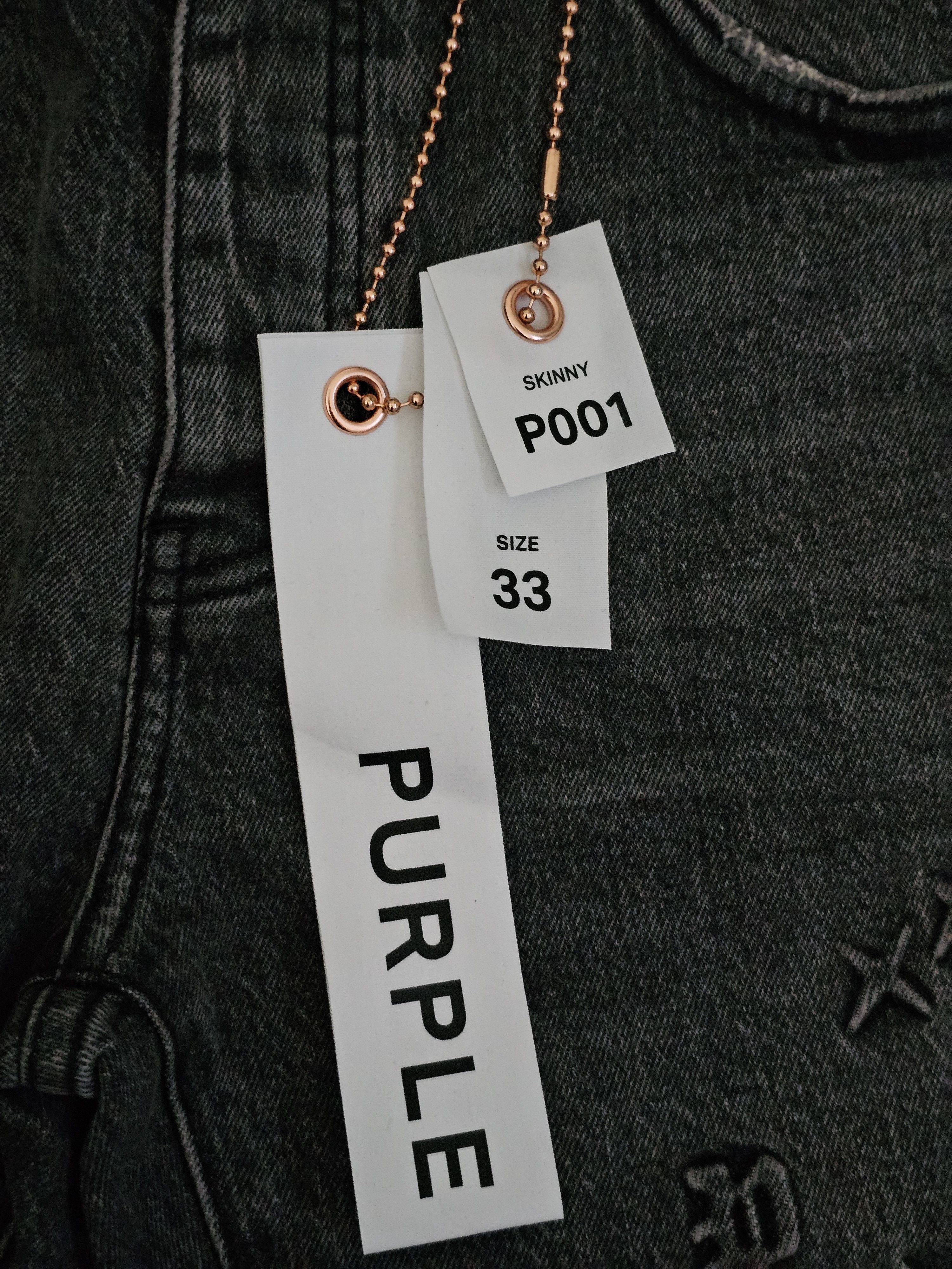 Purple Purple Brand Black Monogram Jeans Size US 33 - 10 Thumbnail