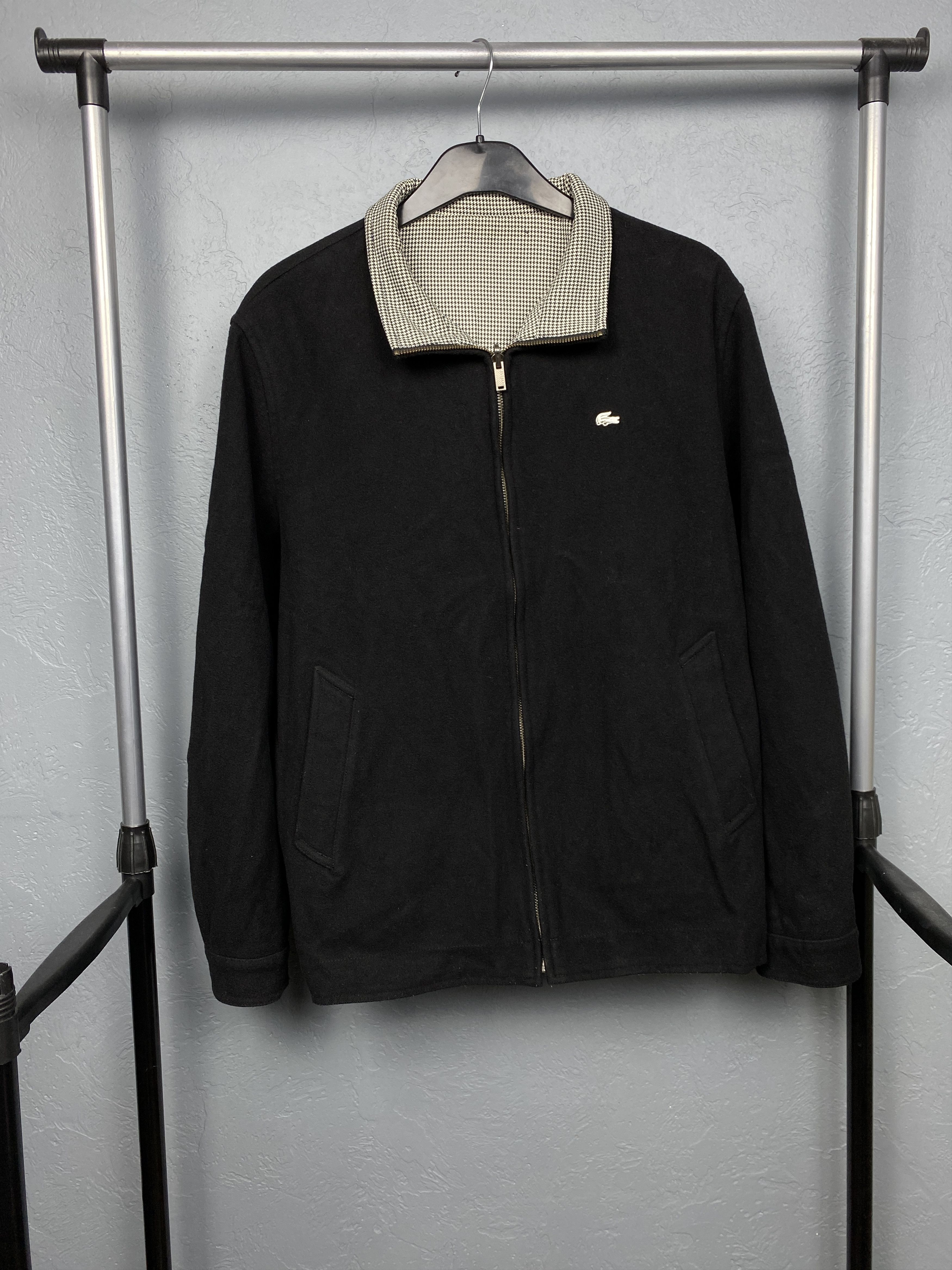 Lacoste Vintage Mens Reversible Wool Coat Jacket