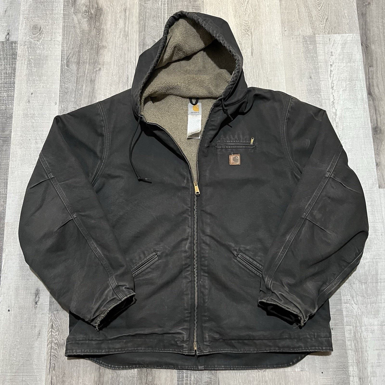 Vintage Carhartt J141 BLK Sherpa Lined Duck Canvas Jacket