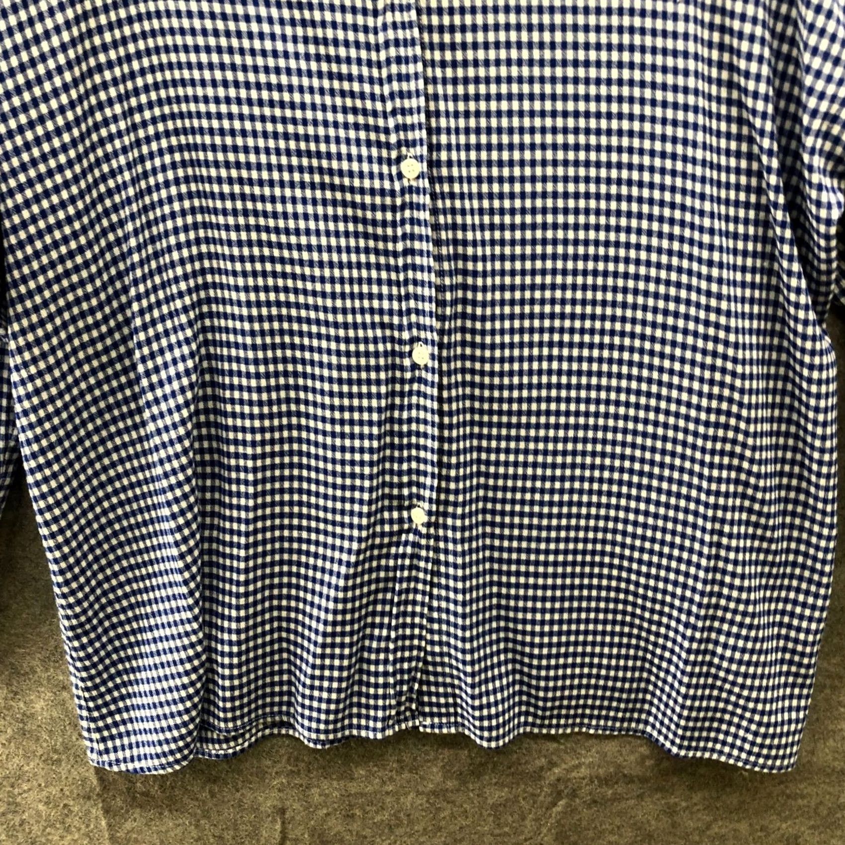 Vintage GU Lightweight Button Up Shirt Womens L Long Sleeve Blue White Check Shirt Size L / US 10 / IT 46 - 4 Thumbnail