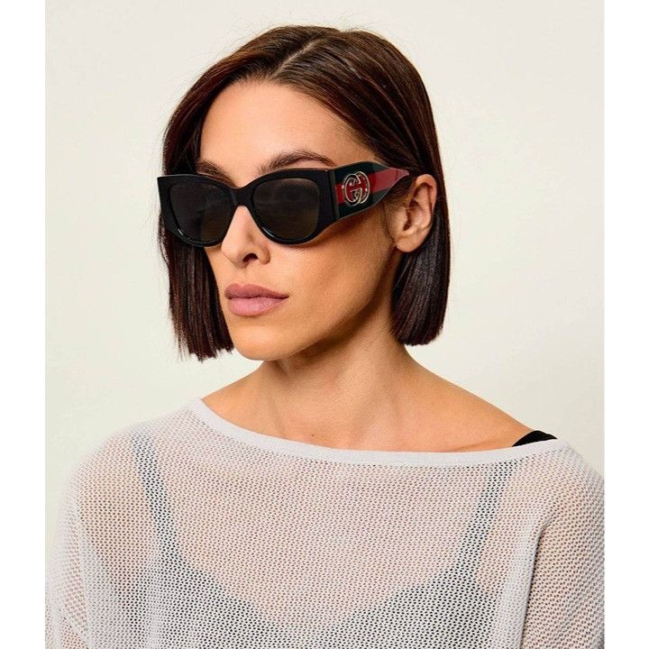 Gucci Gucci GG2115S 002 Sunglasses Dark Havana Cat Eye Frame Size ONE SIZE - 3 Thumbnail