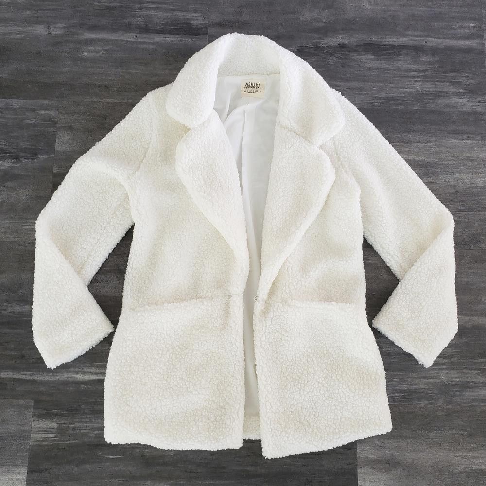 White Classic Ashley Longline Teddy Bear Coat