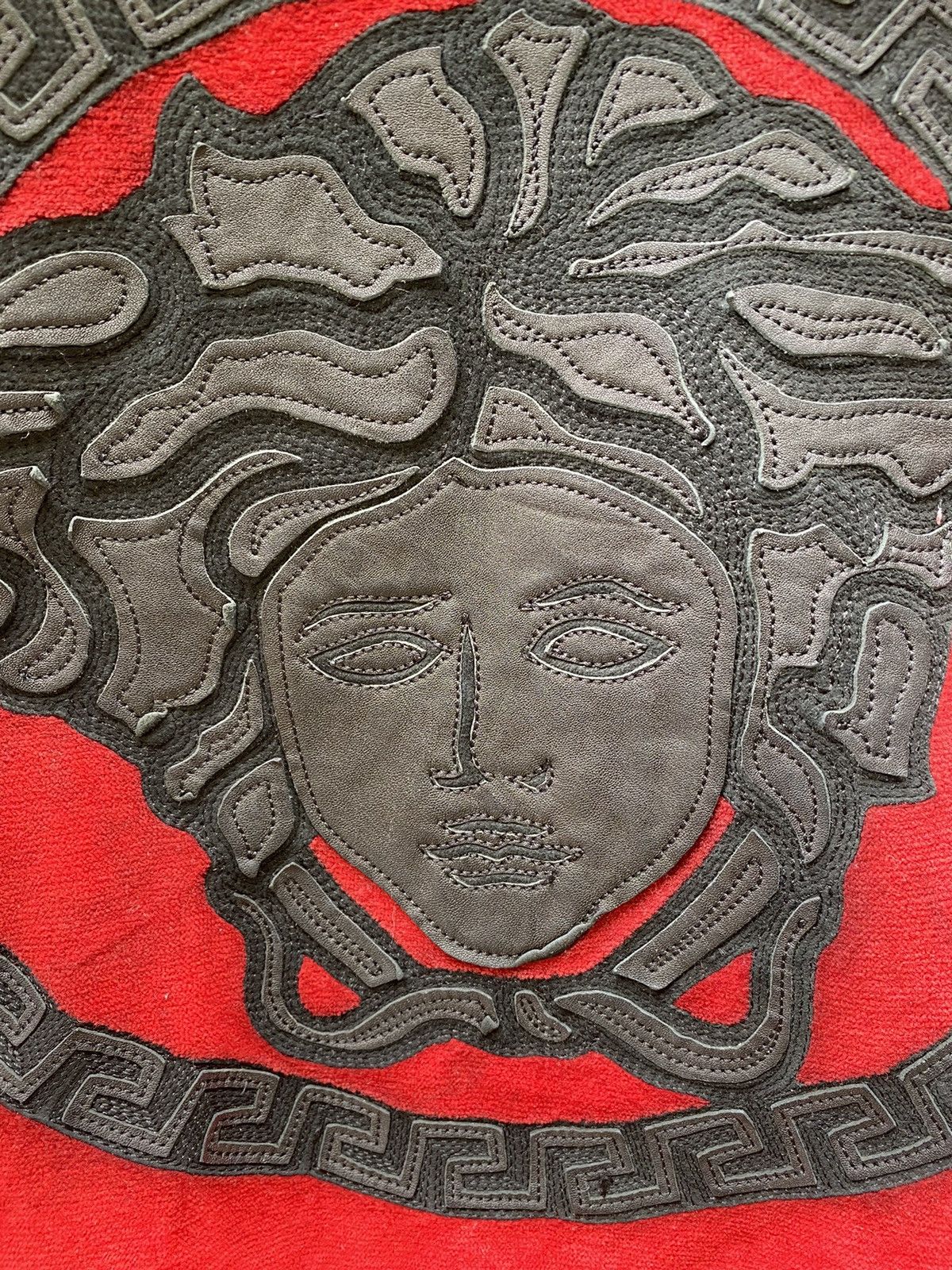 Versace Versace Velour Track Jacket with Leather Patch Medusa Size US M / EU 48-50 / 2 - 2 Thumbnail