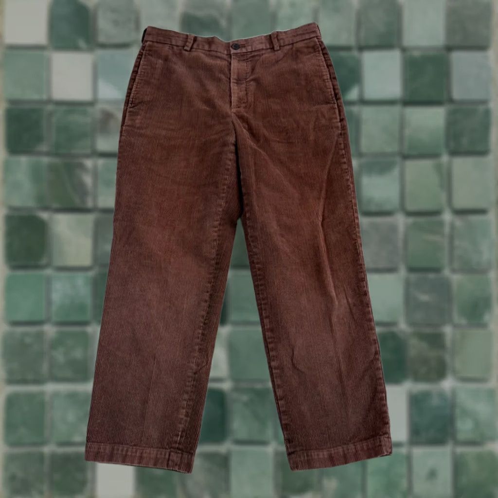 Brooks Brothers VINTAGE Brooks Brothers Dress Pants Corduroy 35x30 Brown Old Money Luxury Baggy Dress Pants Mens Brown 35x30 Corduroy Straight Leg Baggy Wool? Size US 35 - 1 Thumbnail