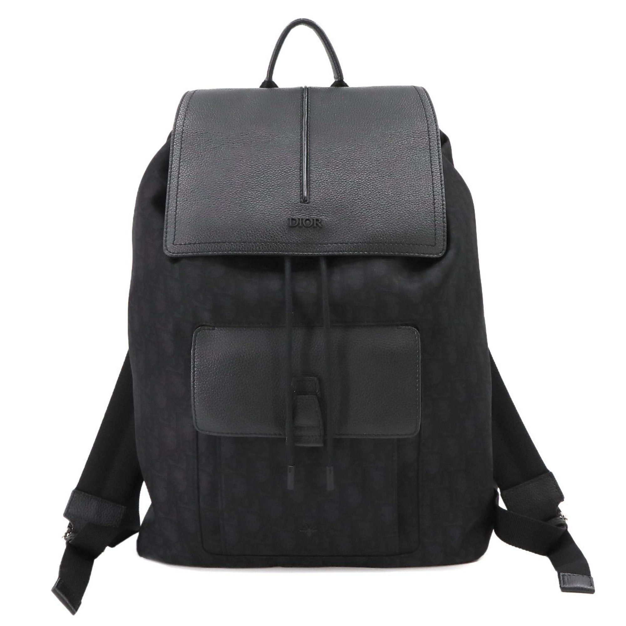 image of Christian Dior Motion Backpack Nylon Leather Black Grey 1Moba062Ypn, Women's