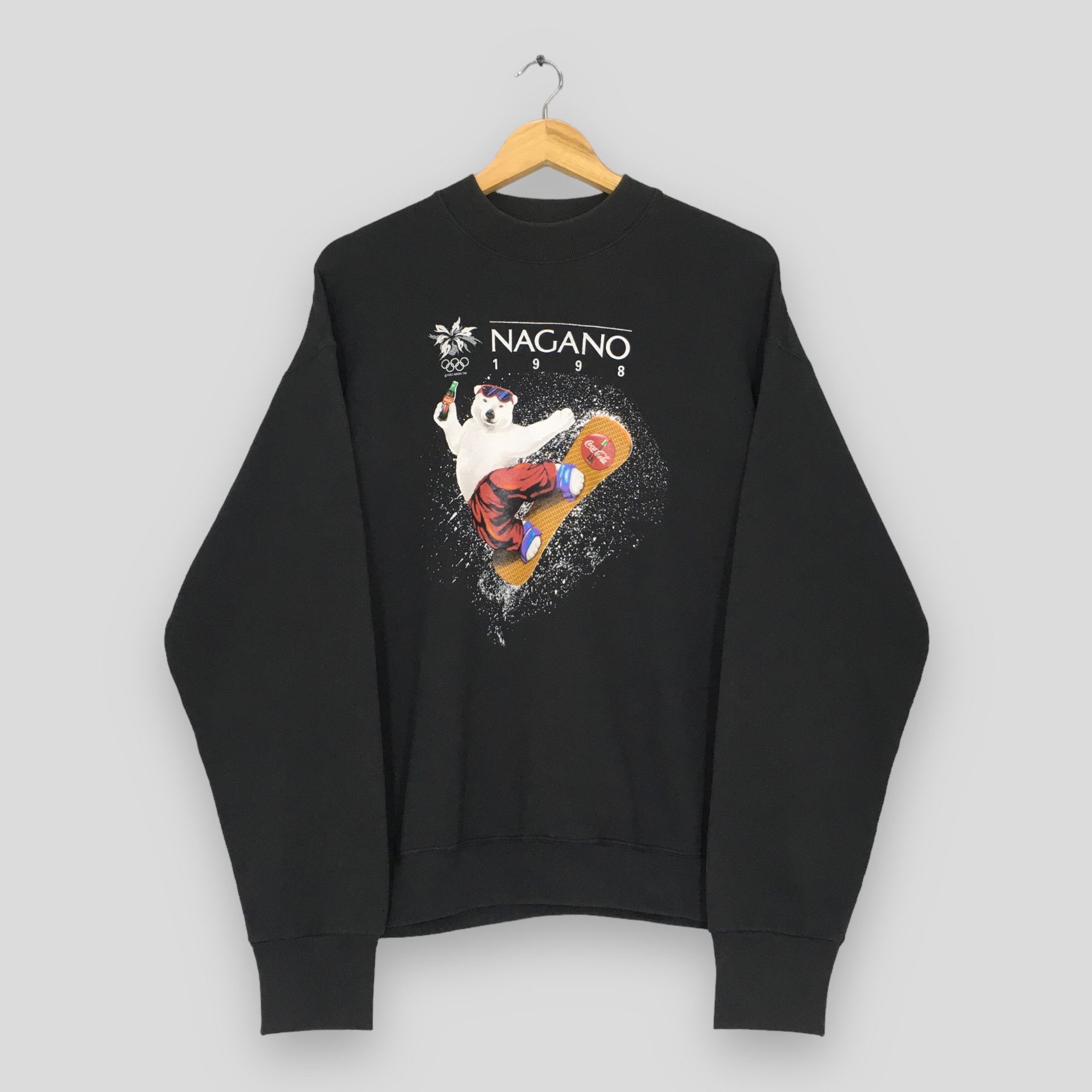 Coca Cola × USA Olympics × Vintage Vintage 90s Olympic Winter Game Nagano Bear Coke Sweatshirt Size US L / EU 52-54 / 3 - 1 Thumbnail