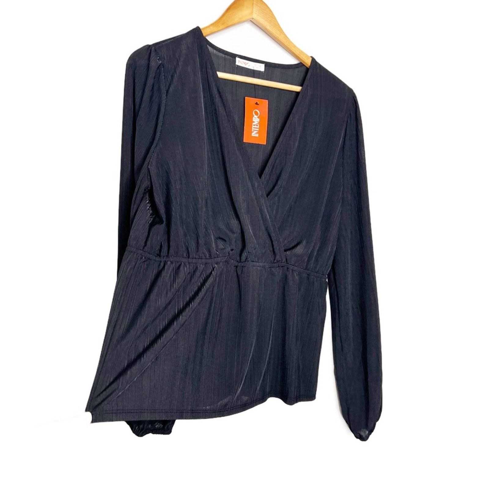 Kohl's New with tag Intempo Women’s Satin Wrap Style Blouse Size XL / US 12-14 / IT 48-50 - 6 Thumbnail