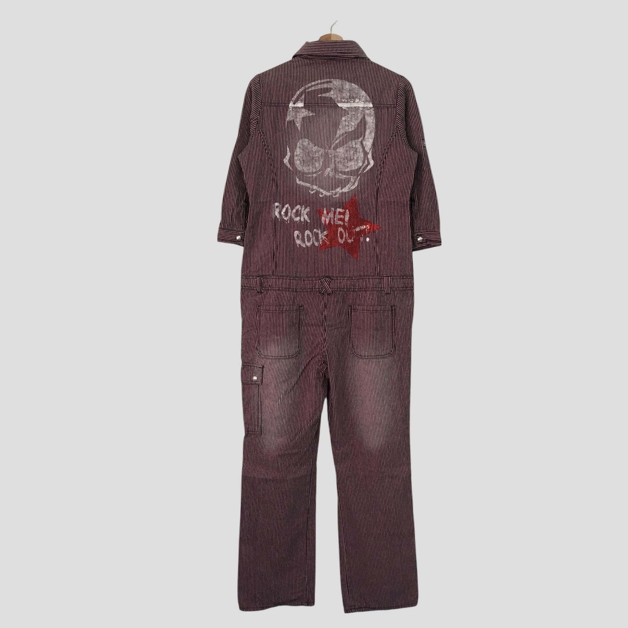 Other Vintage Hickory Stripe Denim Jeans Overalls Skulls Printed Size US S / EU 44-46 / 1 - 1 Thumbnail