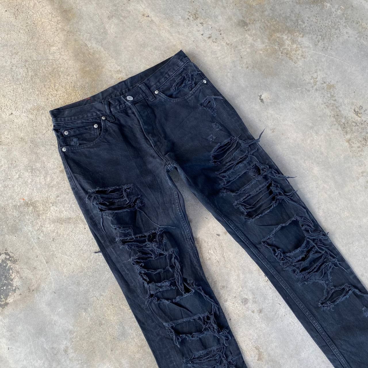 Japanese Brand RNA Slang Inc.By Eiji Okumoto Insane Distressed Denim Grunge Size US 29 - 6 Thumbnail