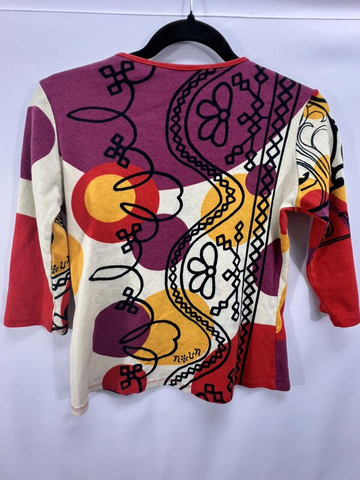Designer Vtg Woman’s La Gitana 3/4” Sleeve, Noun Paris (Size:Med) #TG Size M / US 6-8 / IT 42-44 - 4 Thumbnail