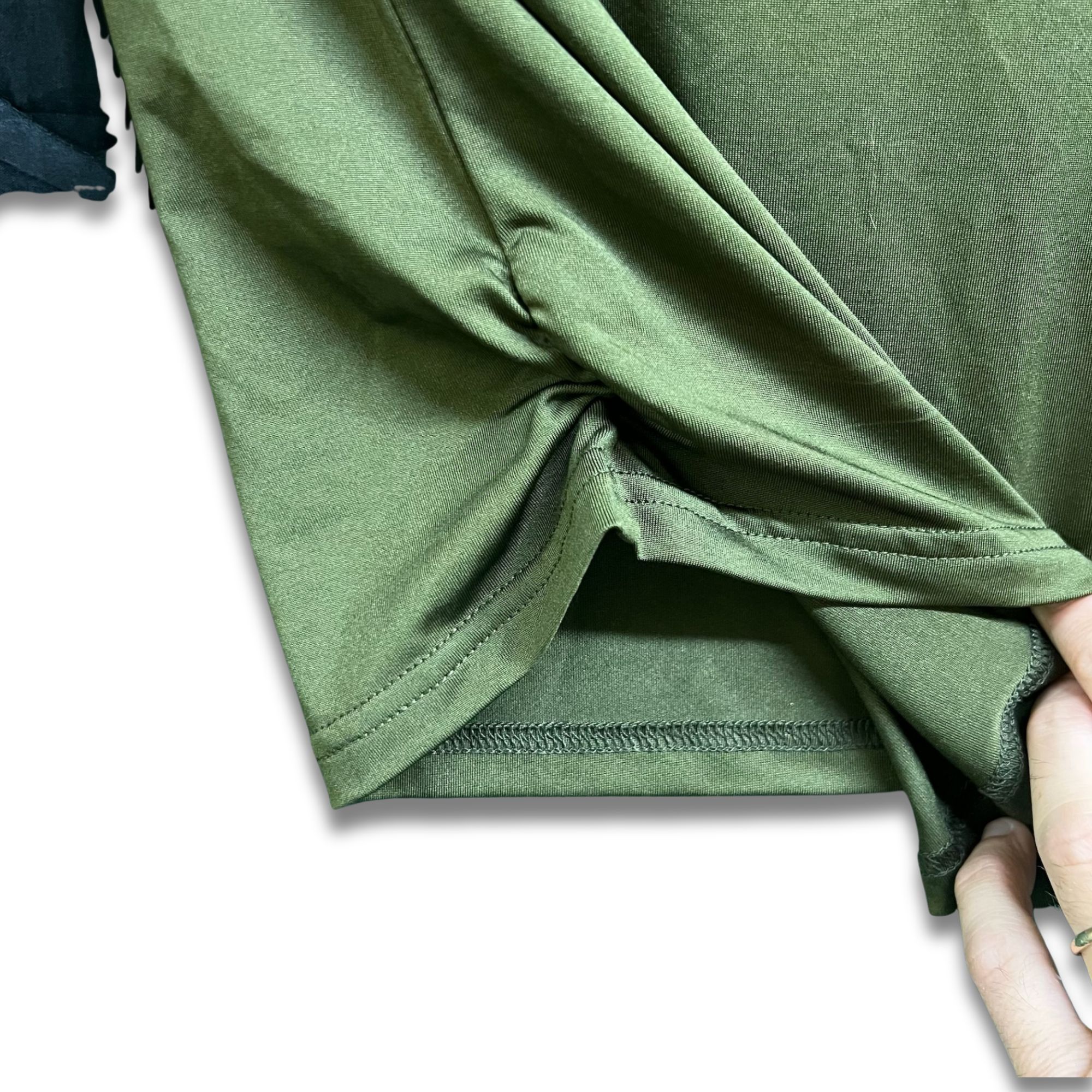 Other Army Green Long-Sleeve Slim-Fit Cropped Top With Ruched Side Size S / US 4 / IT 40 - 4 Thumbnail