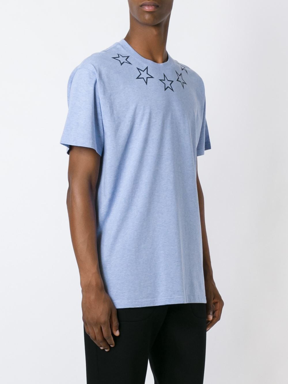 Givenchy Powder Blue Outline Stars Oversized T-Shirt Size US M / EU 48-50 / 2 - 2 Thumbnail