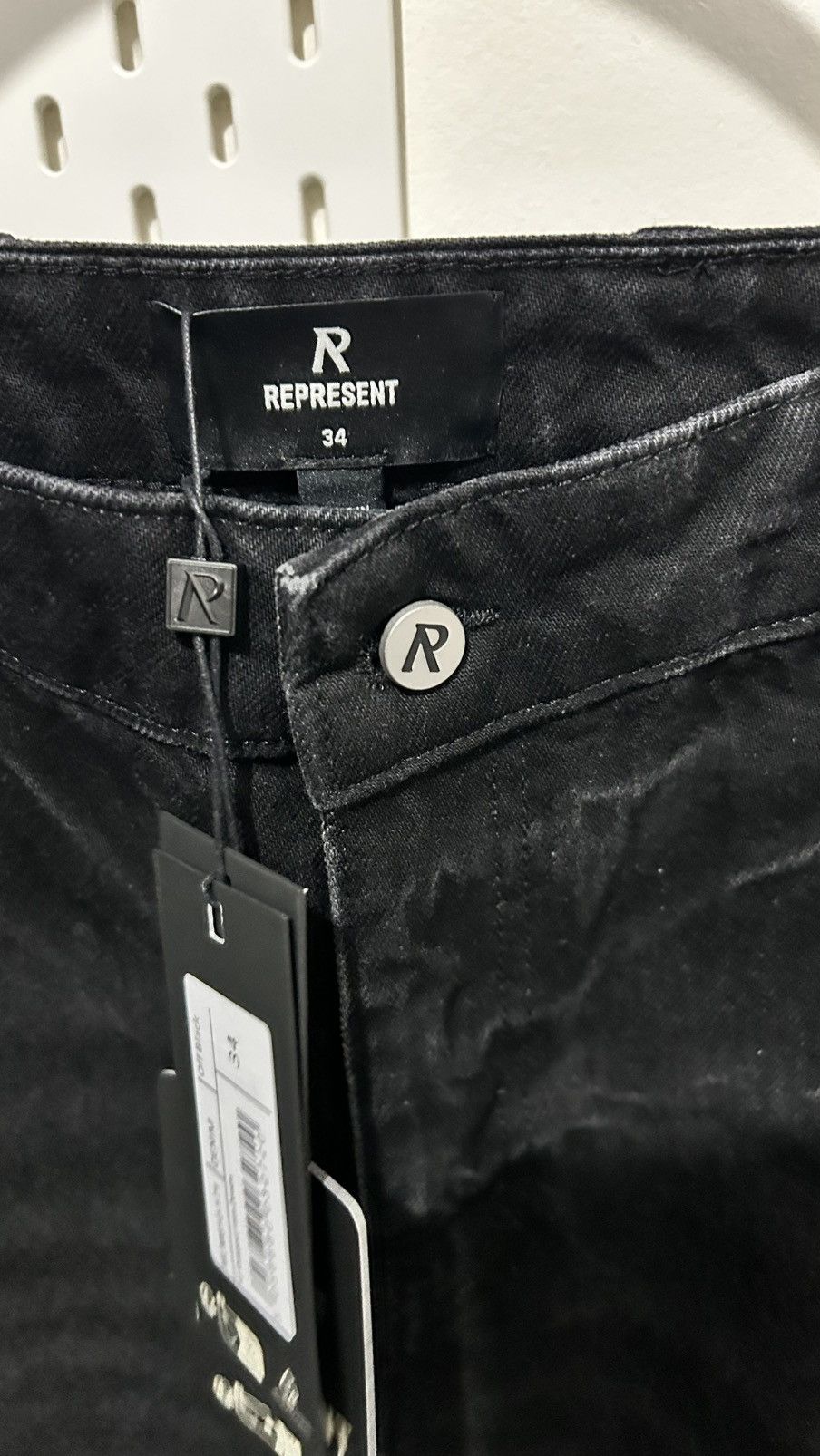 Represent Clo. REPRESENT R2 Stepped Hem Off Black Denim Jeans W34 Size US 34 / EU 50 - 7 Thumbnail