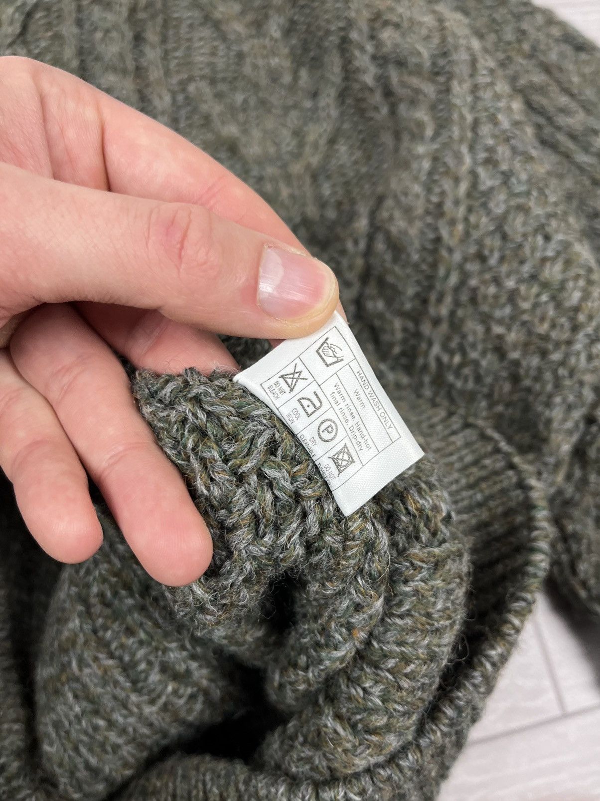 Vintage Acorn England Vintage 80s Cable Knit Wool Fisherman Sweater Size US L / EU 52-54 / 3 - 9 Thumbnail