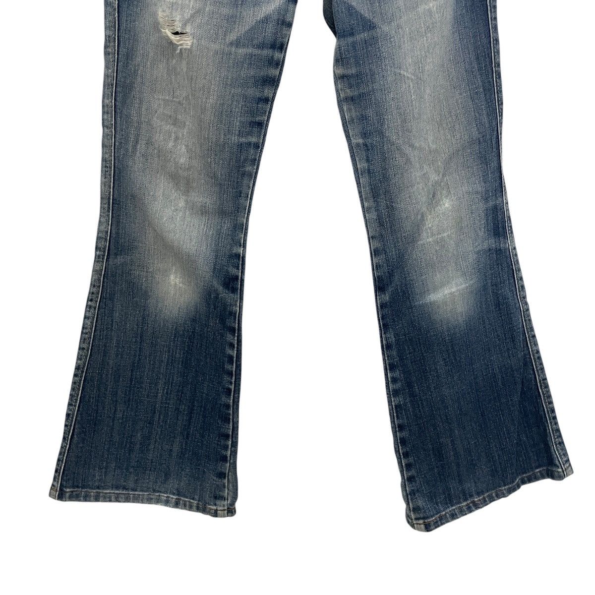 Japanese Brand Vintage Back Number Distressed Flare Denim Jeans Size 29" - 4 Thumbnail