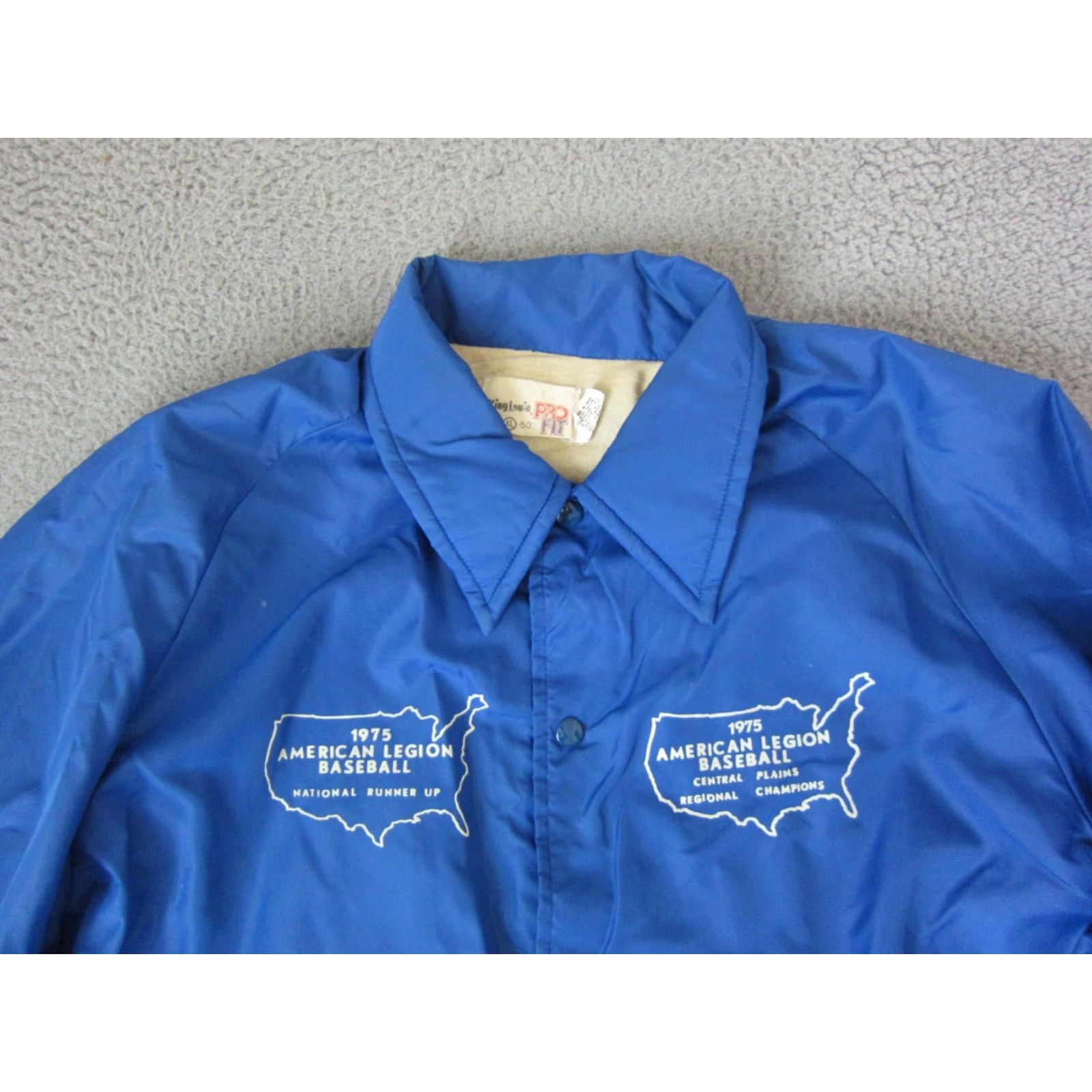 Vintage VINTAGE American Legion Jacket Mens XL Blue 80s Bomber Satin Nylon Workwear Regular Short Snap Front Size US XL / EU 56 / 4 - 2 Thumbnail