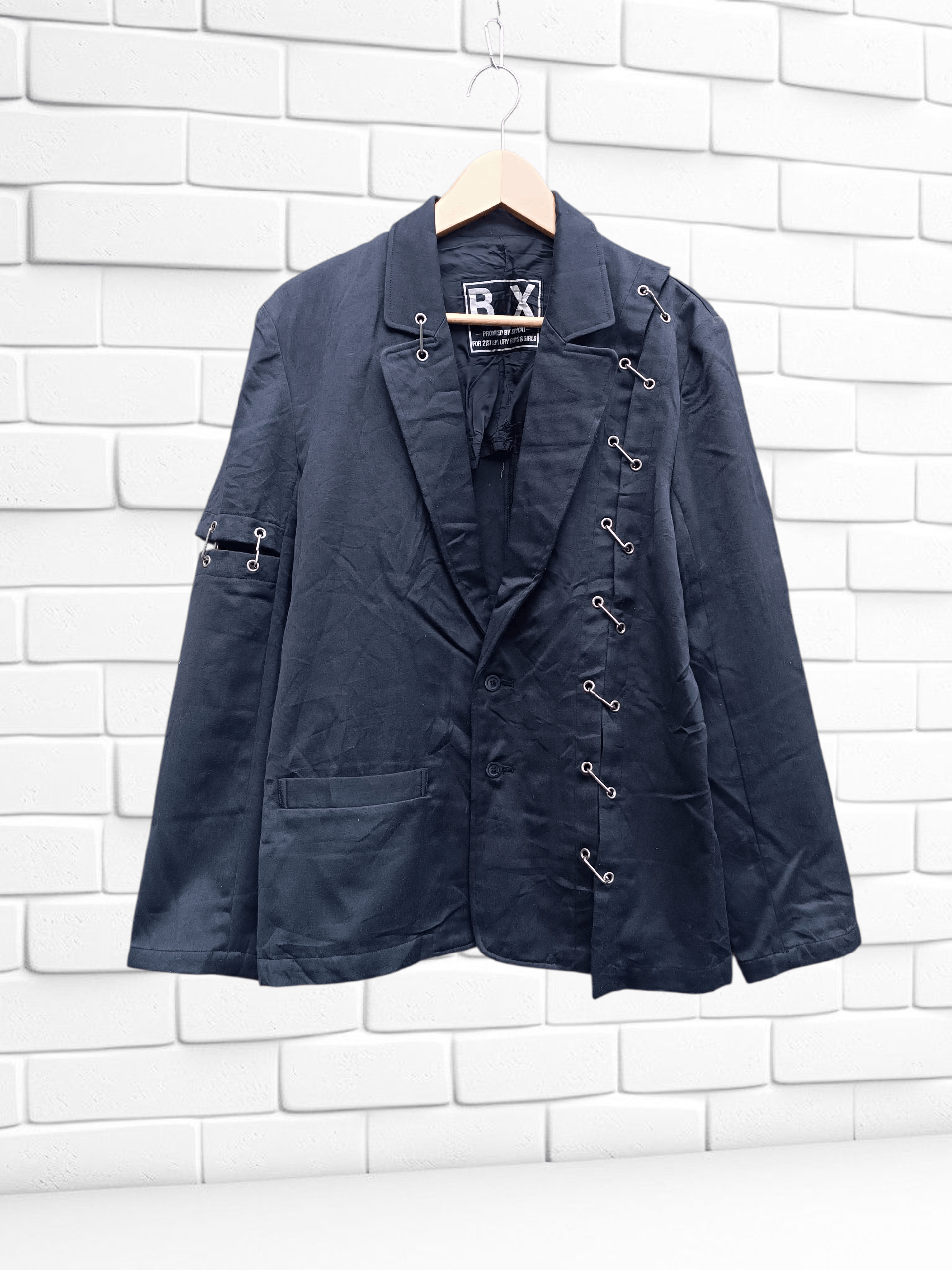 Black Bondage Blazer Mad Punk Suit Jacket